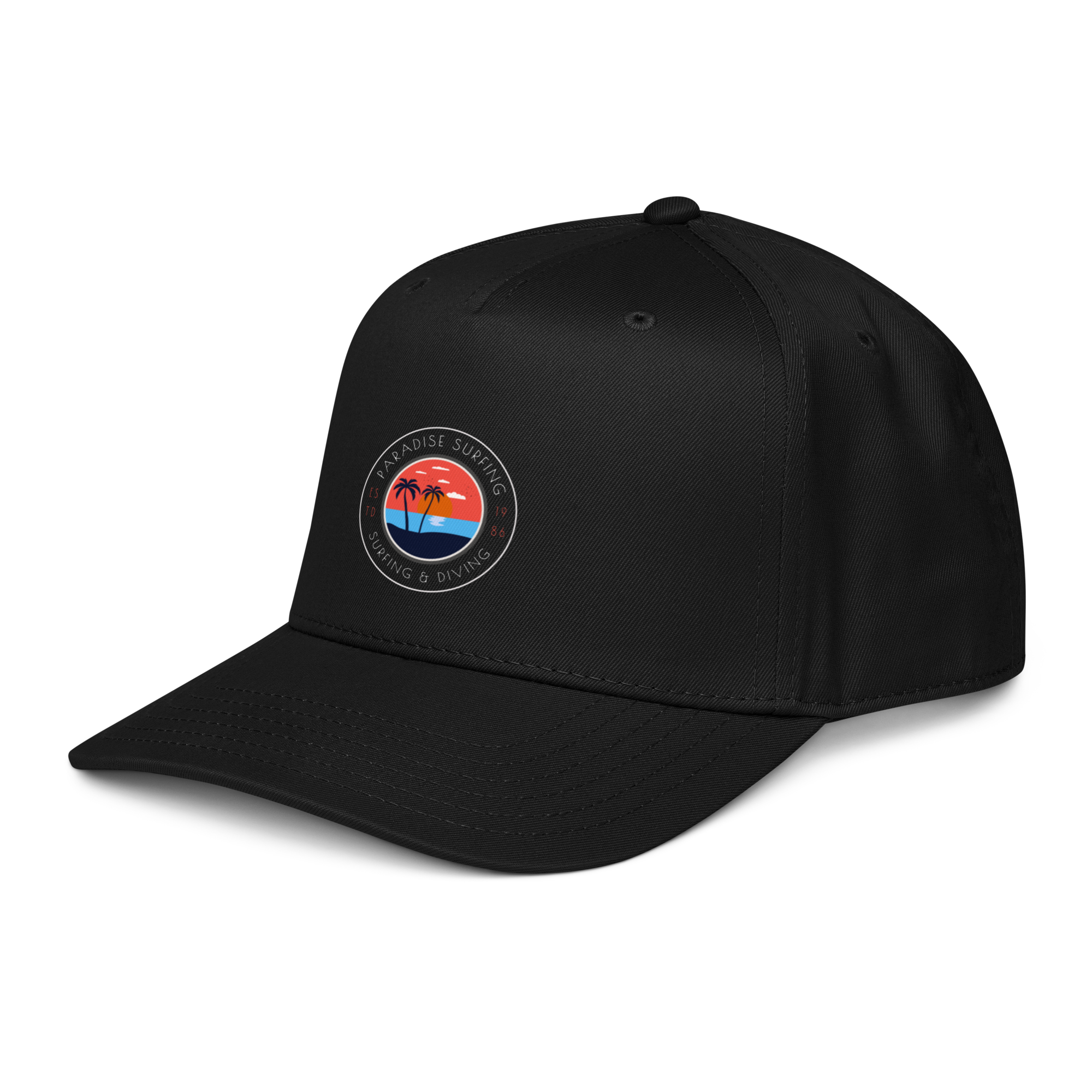Paradise Surfing Vintage Surfing Snapback Cap - Retro Sunset Graphic Baseball Hat - OFFSIDE CLUB