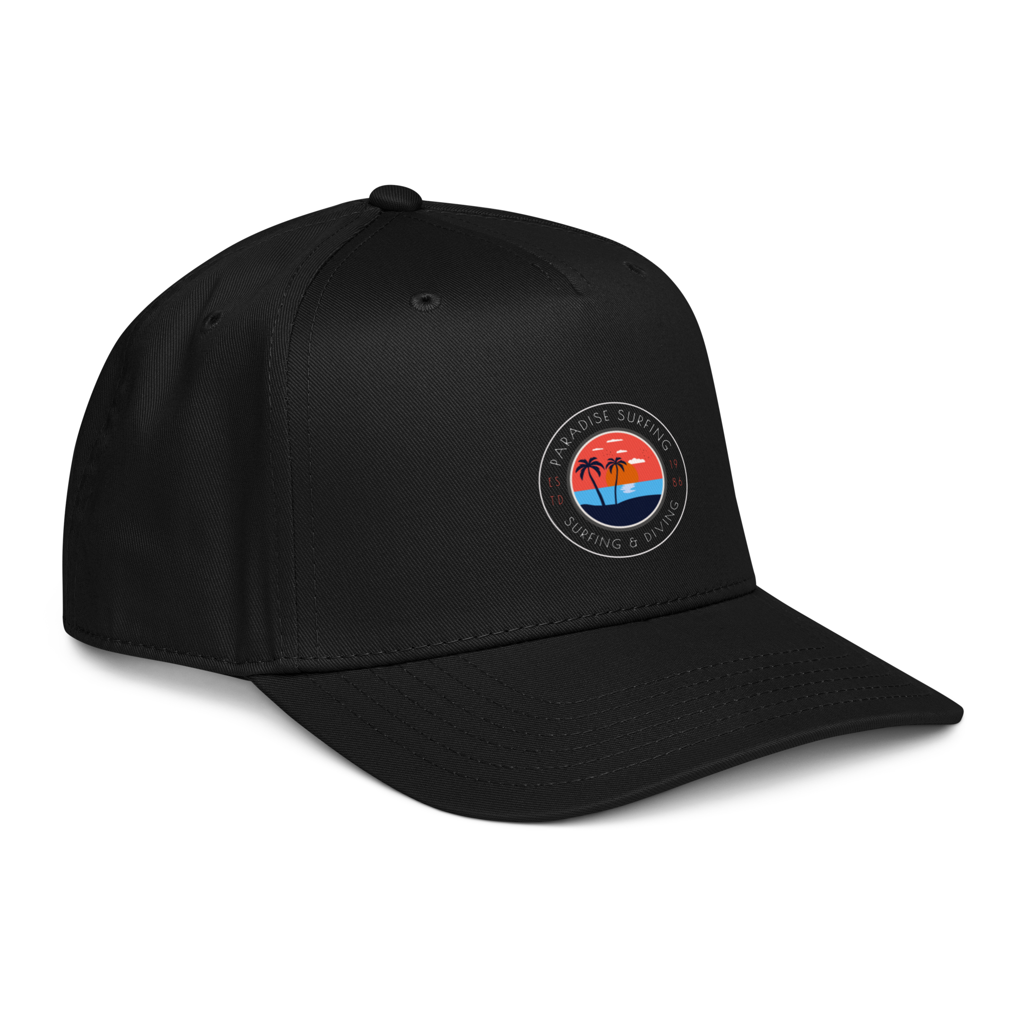 Paradise Surfing Vintage Surfing Snapback Cap - Retro Sunset Graphic Baseball Hat - OFFSIDE CLUB