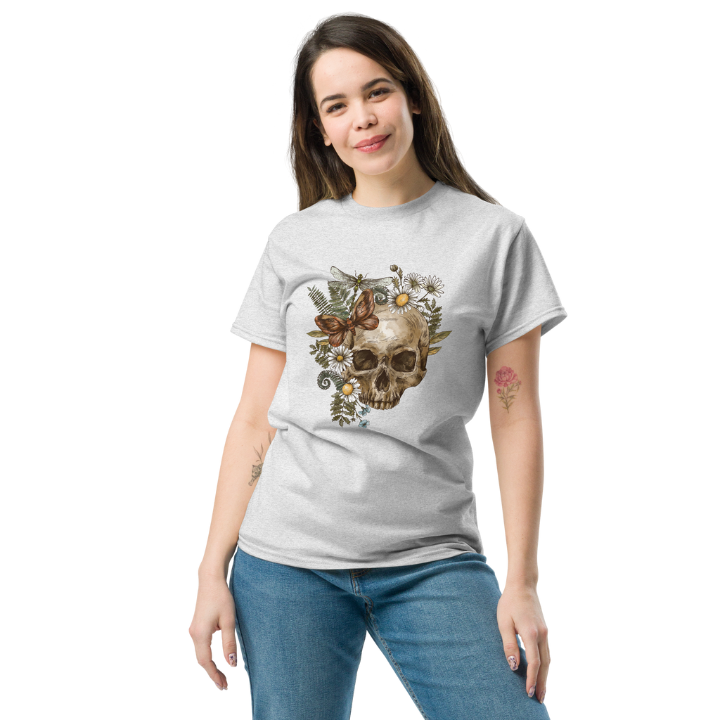 Botanical Skull T-Shirt - Heavyweight Style and Comfort for Trendsetters - OFFSIDE CLUB