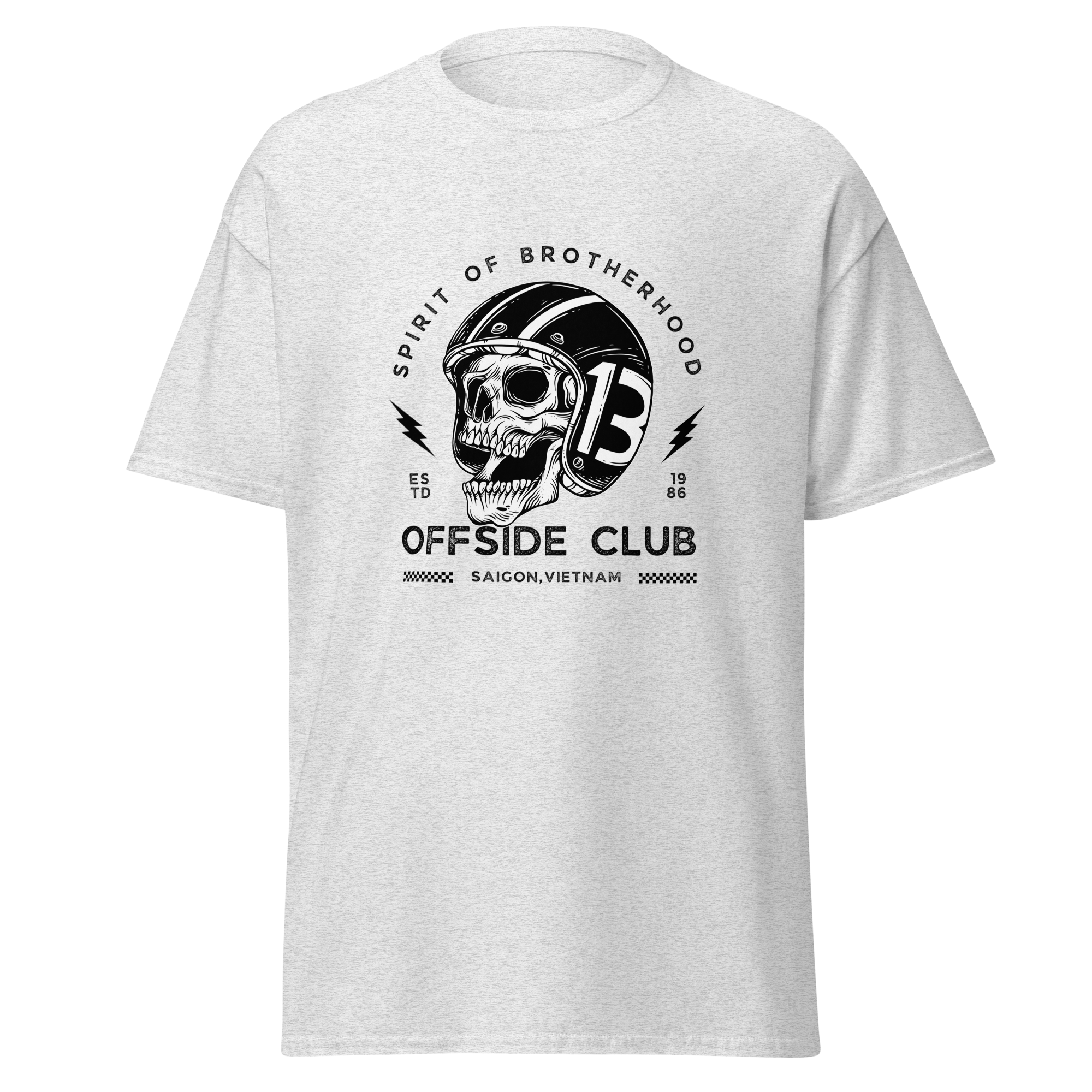 Biker Skull Graphic Tee Offside Club for Real Motorcycle Enthusiasts - OFFSIDE CLUB