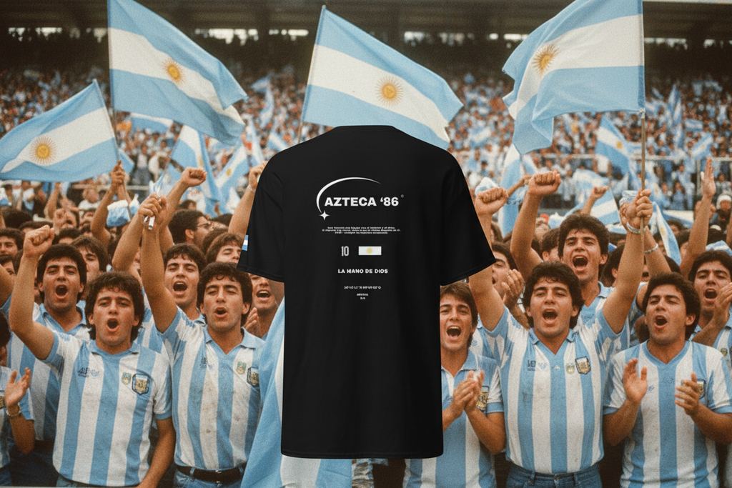 AZTECA ’86 T-Shirt - La Mano de Dios Tribute Tee - OFFSIDE CLUB