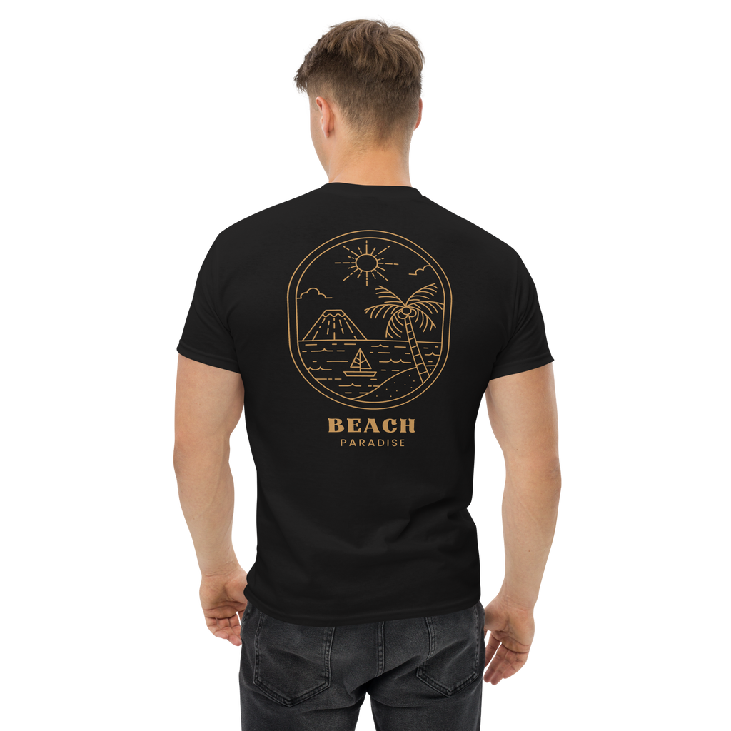 Beach Paradise Graphic Tee - Gold Outline Design for Ultimate Comfort - OFFSIDE CLUB