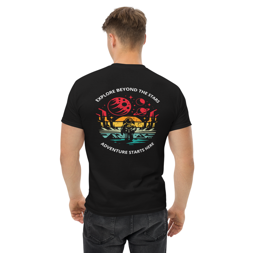 Explore Beyond the Stars Astronaut Graphic Tee for Space Lovers - OFFSIDE CLUB