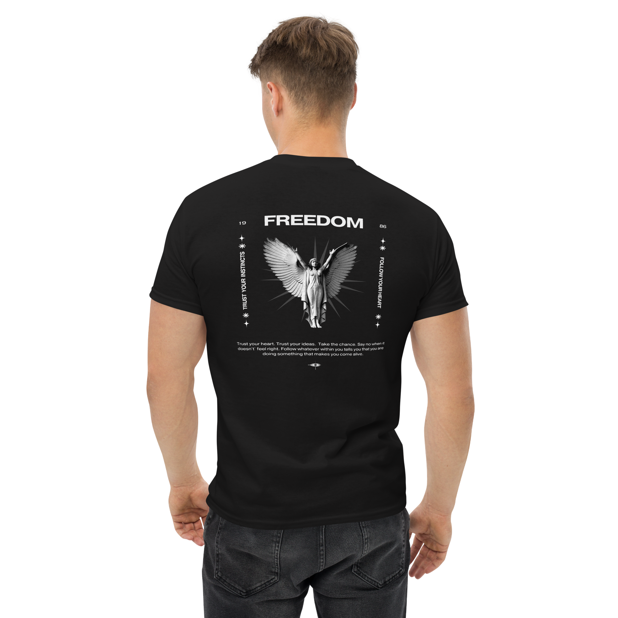 Freedom Angel Graphic Tee - Embrace Your Spirit Unisex Design - OFFSIDE CLUB