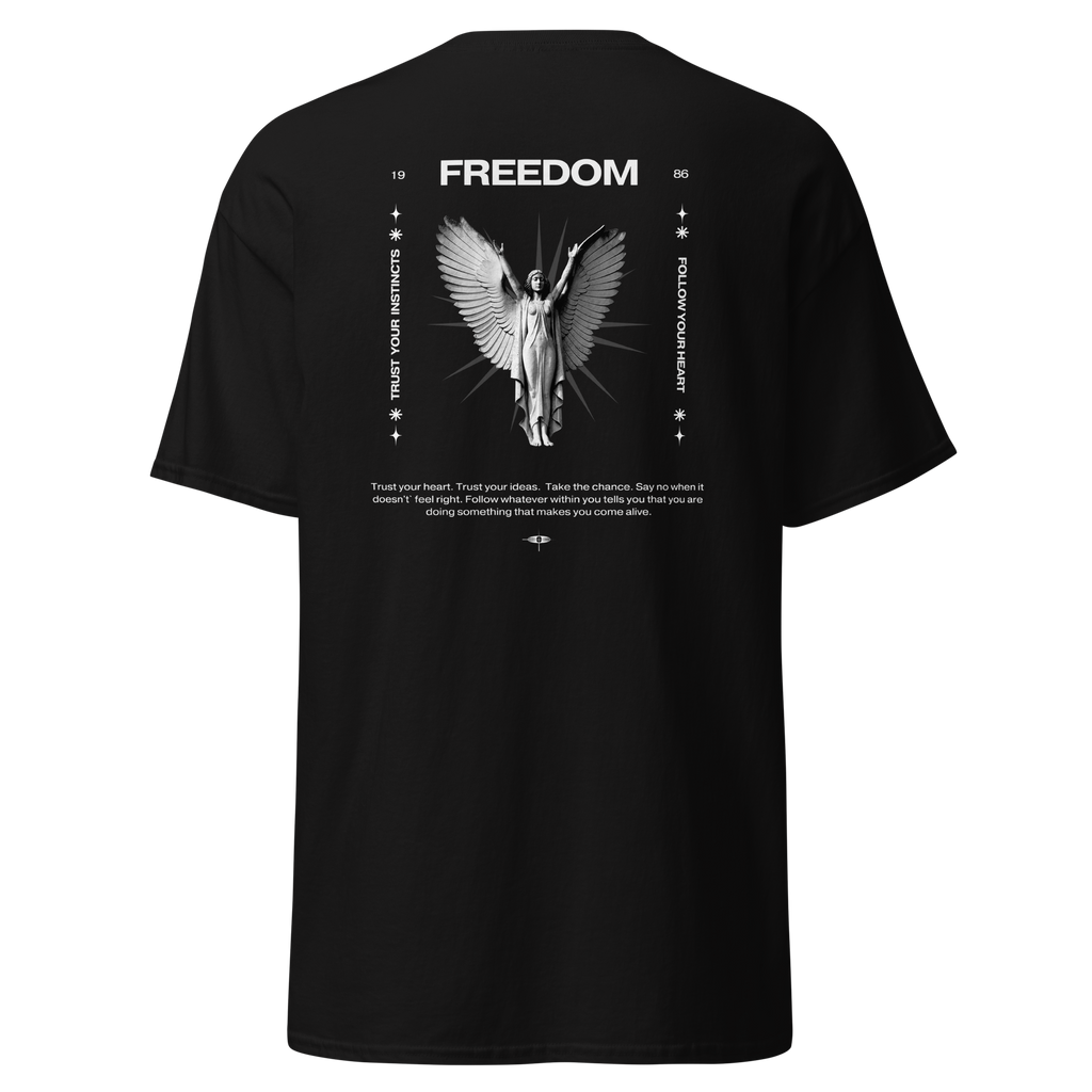 Freedom Angel Graphic Tee - Embrace Your Spirit Unisex Design - OFFSIDE CLUB