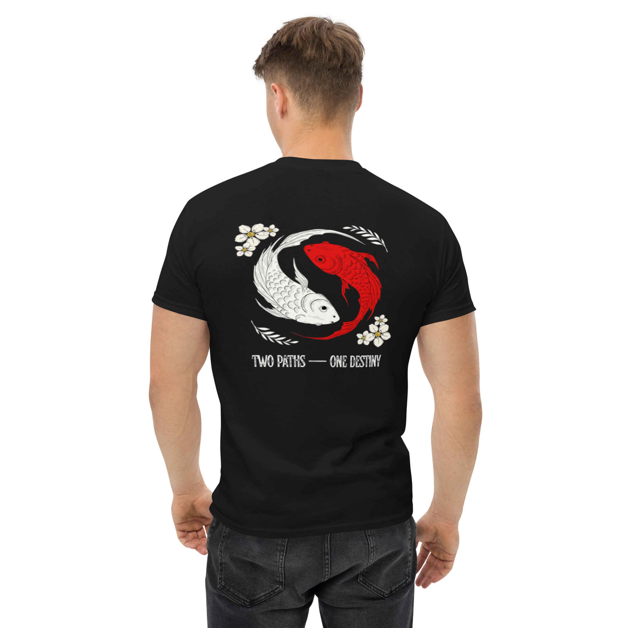 Two Paths Koi Graphic Tee - Stylish and Unique Koi Design T-Shirt - OFFSIDE CLUB