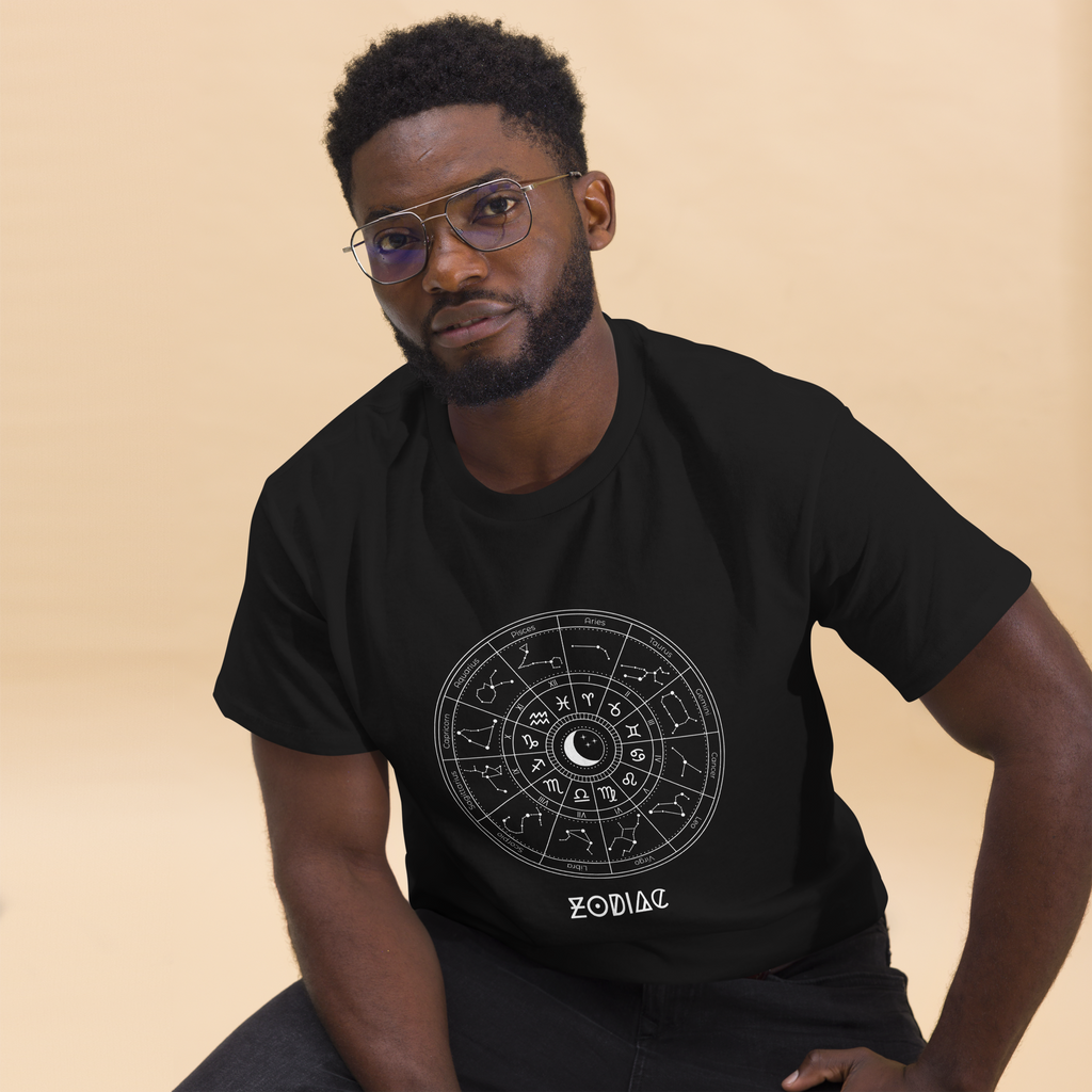 Celestial Zodiac Wheel Tee - Unique Astrology Graphic T-Shirt - OFFSIDE CLUB