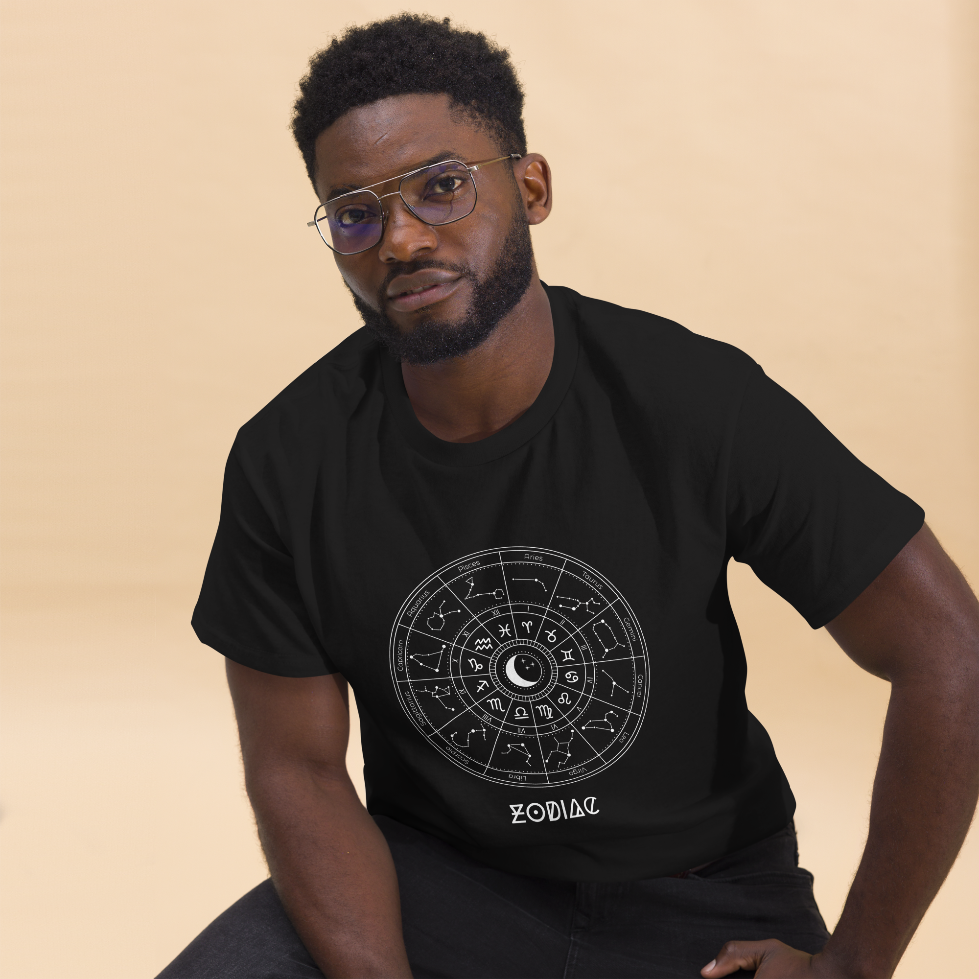 Celestial Zodiac Wheel Graphic Tee