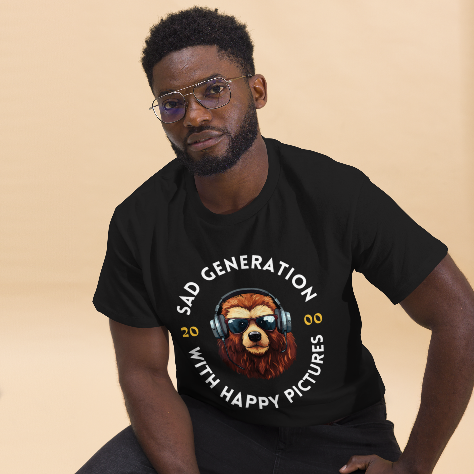 Sad Generation Bear Tee - Trendy Graphic T-Shirt for Streetwear Lovers