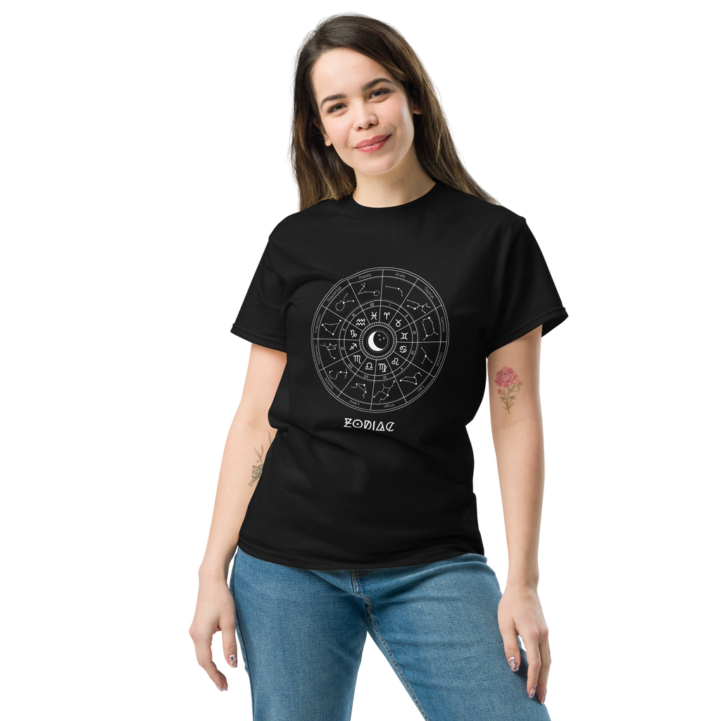 Celestial Zodiac Wheel Tee - Unique Astrology Graphic T-Shirt - OFFSIDE CLUB