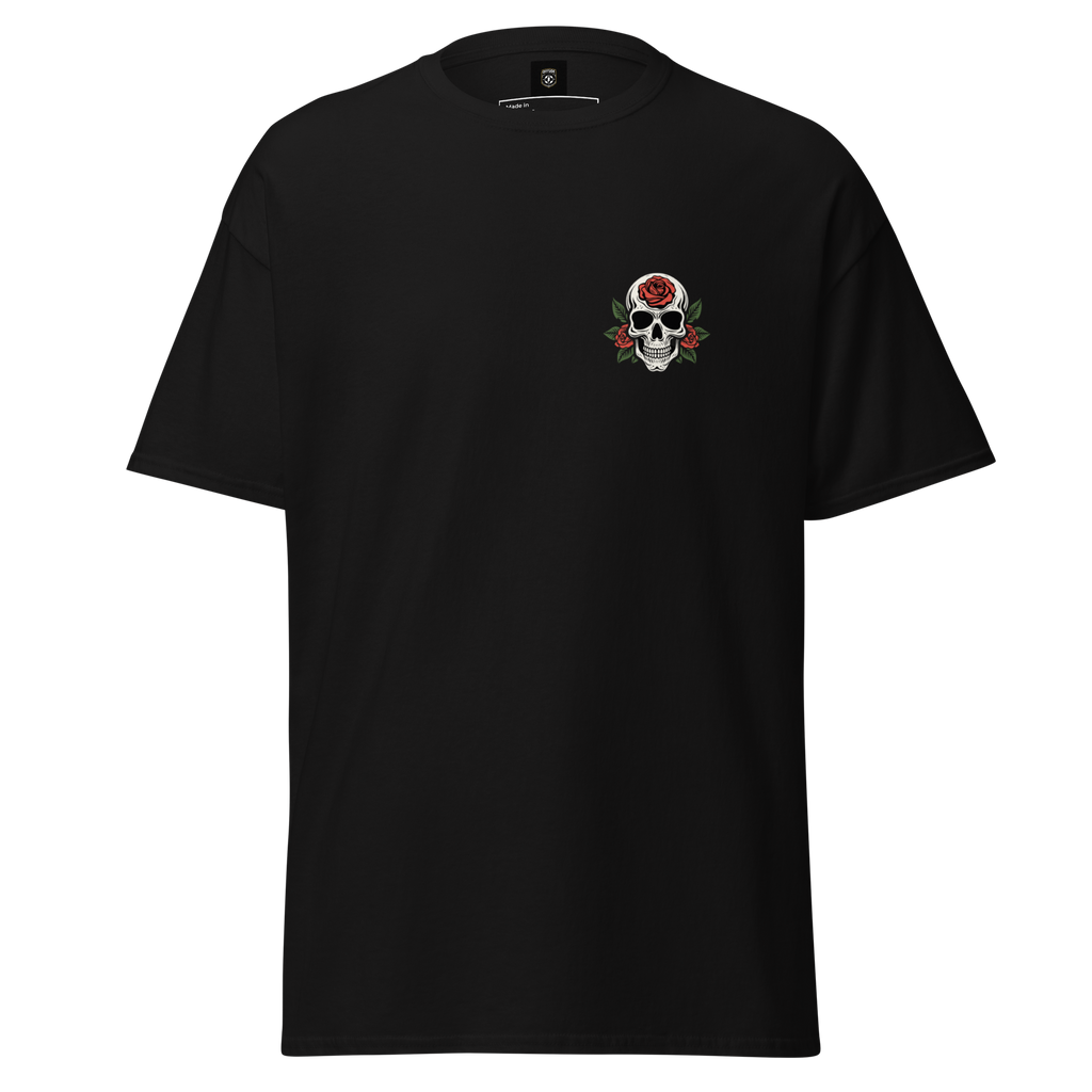 No Regrets Skull Rose Tee - Streetwear Graphic Tee for Bold Style - OFFSIDE CLUB