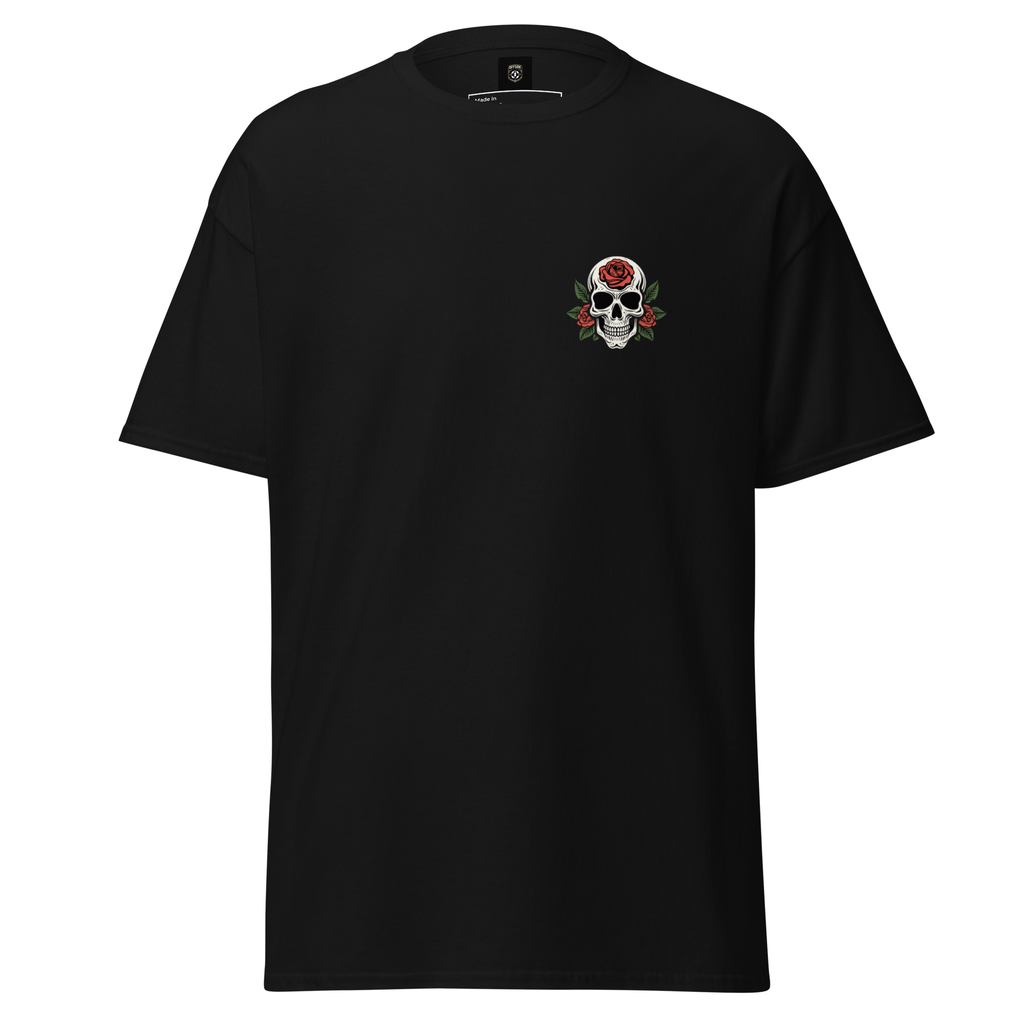 No Regrets Skull Rose Tee - Streetwear Graphic Tee for Bold Style - OFFSIDE CLUB