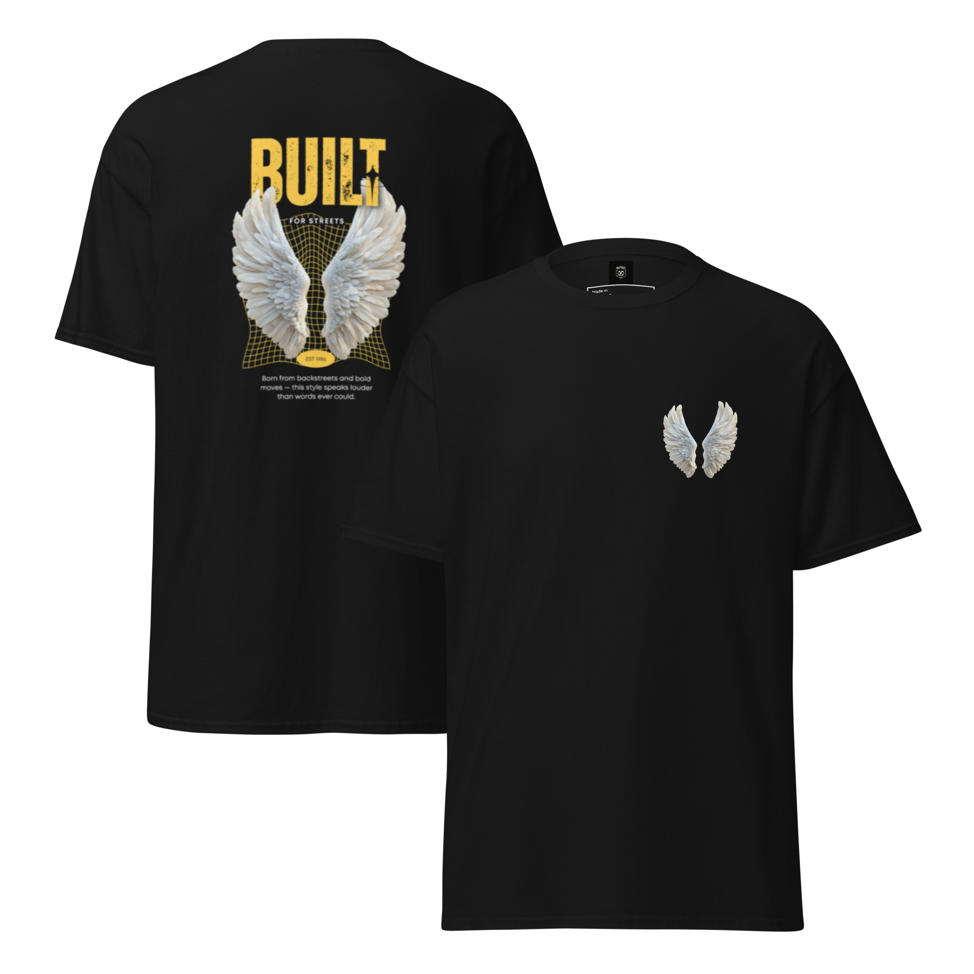 "BUILT For Streets" Angel Wings Graphic Tee