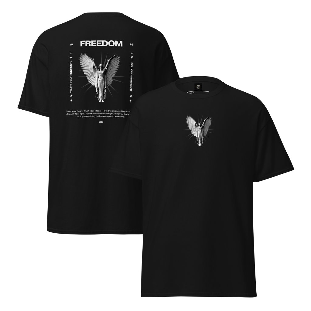 Freedom Angel Graphic Tee - Embrace Your Spirit Unisex Design - OFFSIDE CLUB