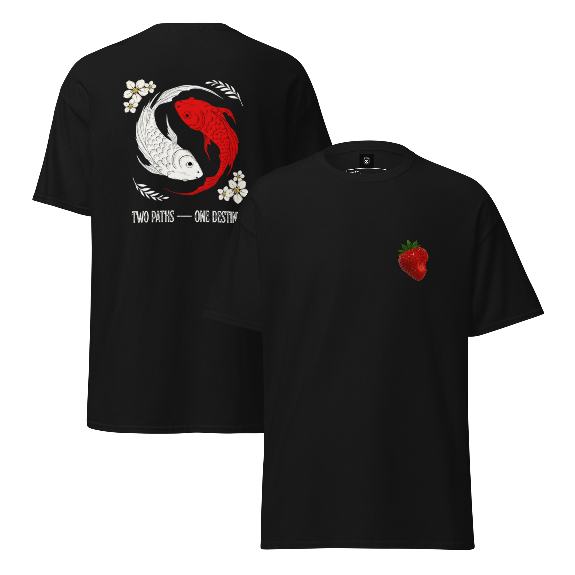 Two Paths Koi Graphic Tee - Stylish and Unique Koi Design T-Shirt - OFFSIDE CLUB