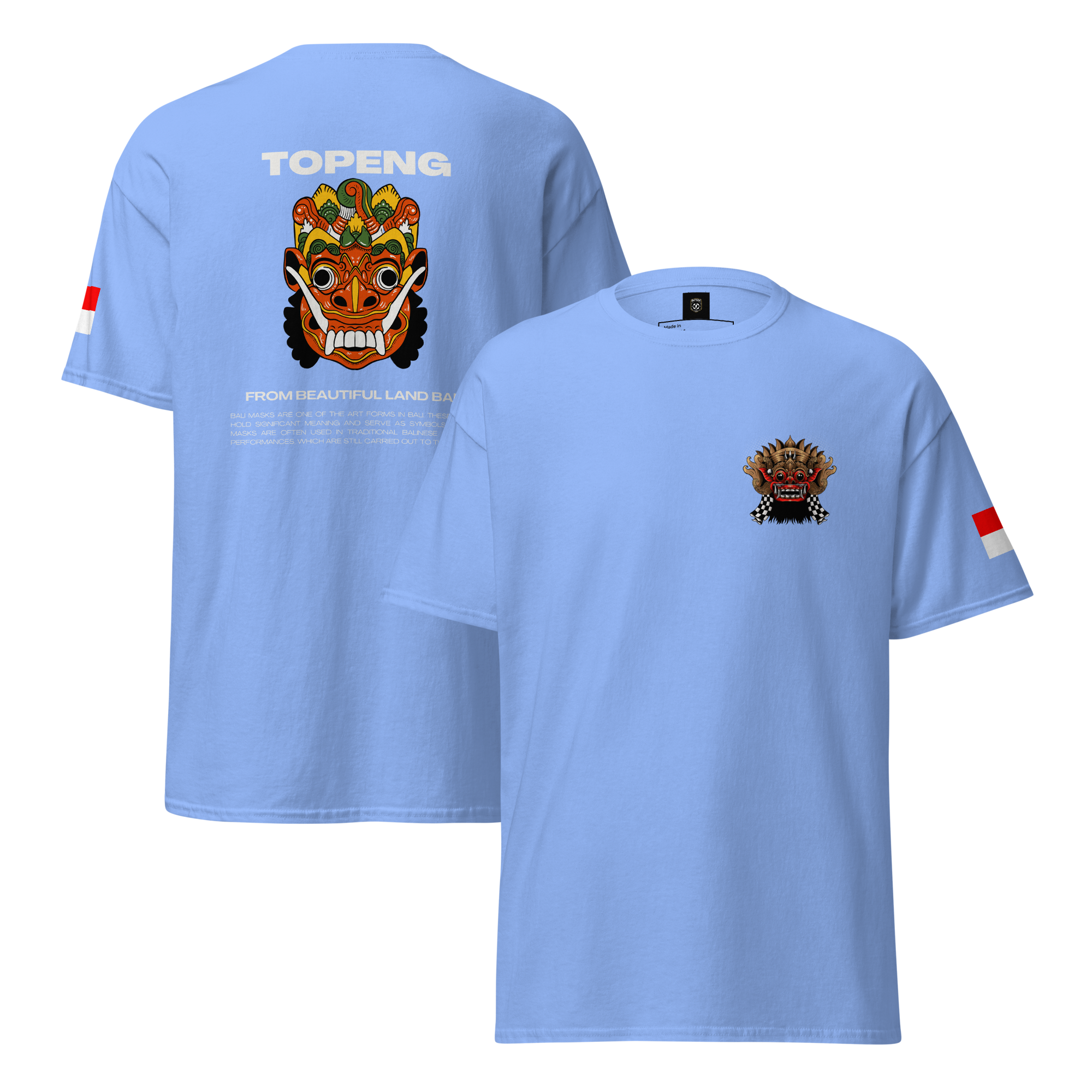 Balinese Topeng Art Tee - Premium Graphic Tee for Unique Style - OFFSIDE CLUB