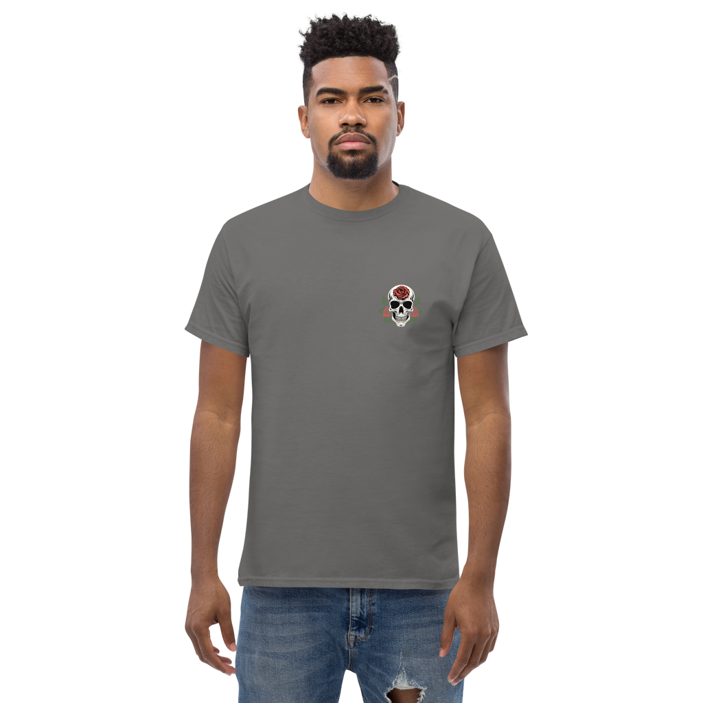 No Regrets Skull Rose Tee - Streetwear Graphic Tee for Bold Style - OFFSIDE CLUB