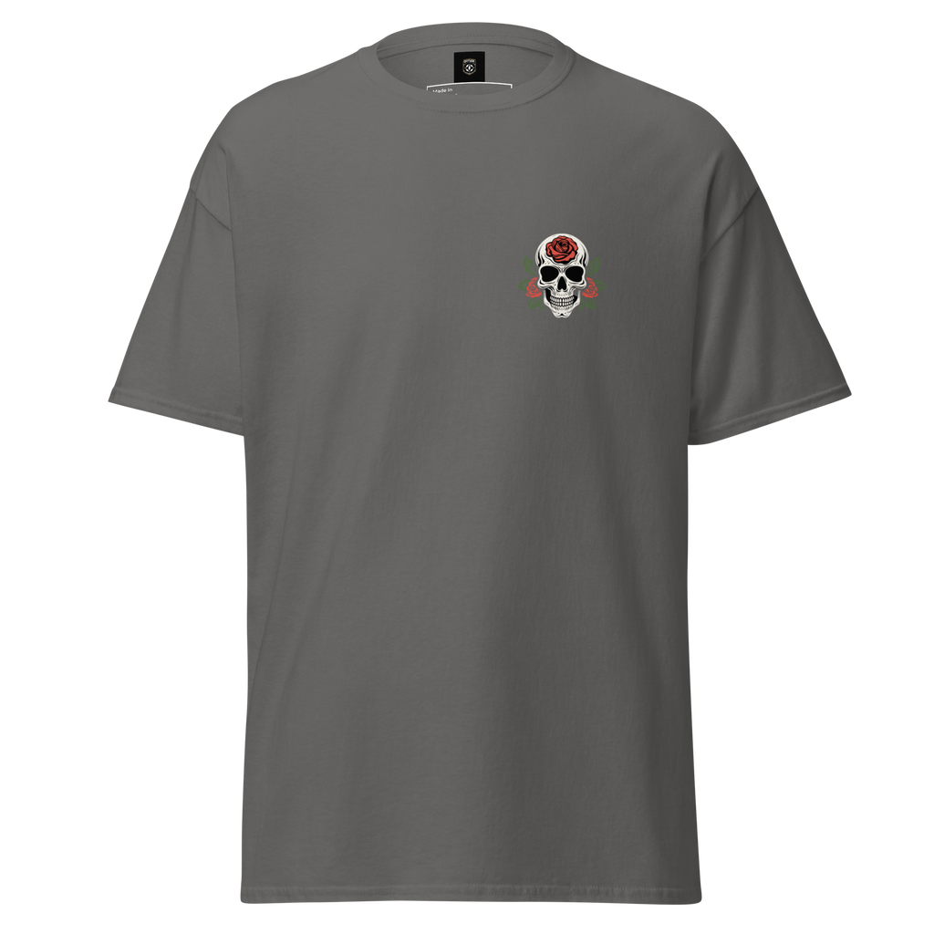No Regrets Skull Rose Tee - Streetwear Graphic Tee for Bold Style - OFFSIDE CLUB