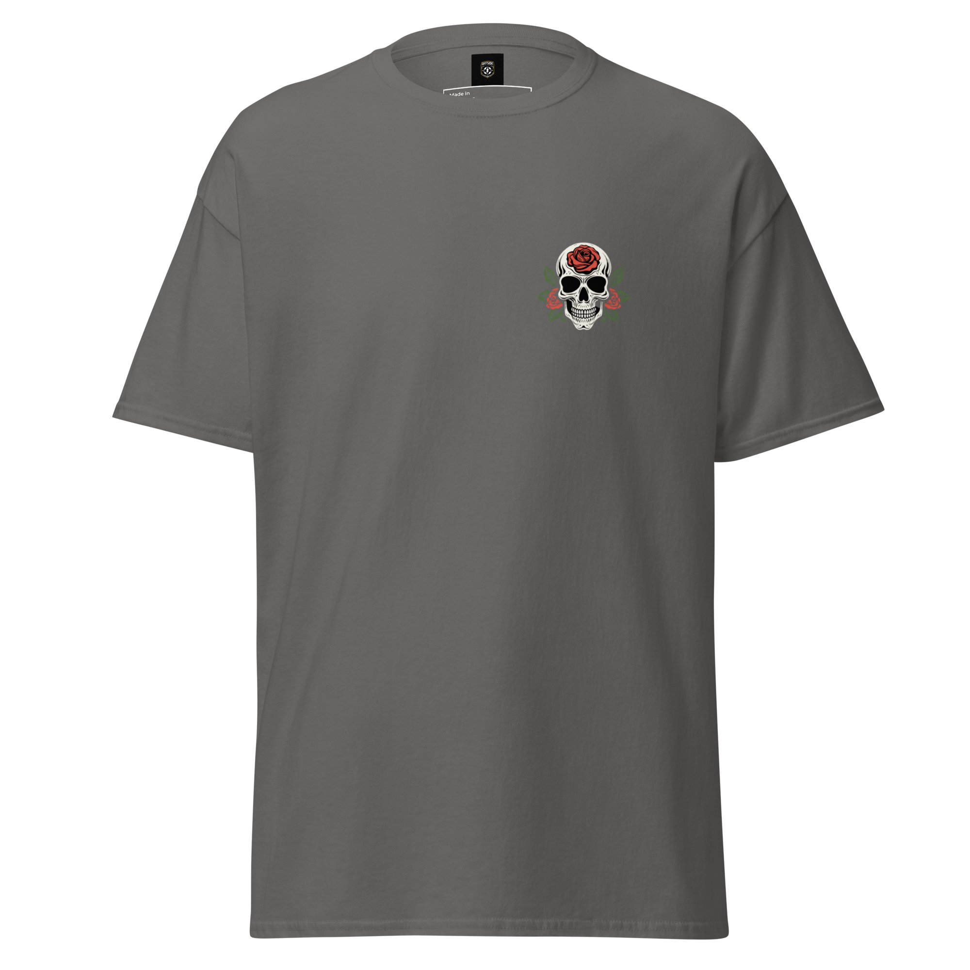 No Regrets Skull Rose Tee - Streetwear Graphic Tee for Bold Style - OFFSIDE CLUB