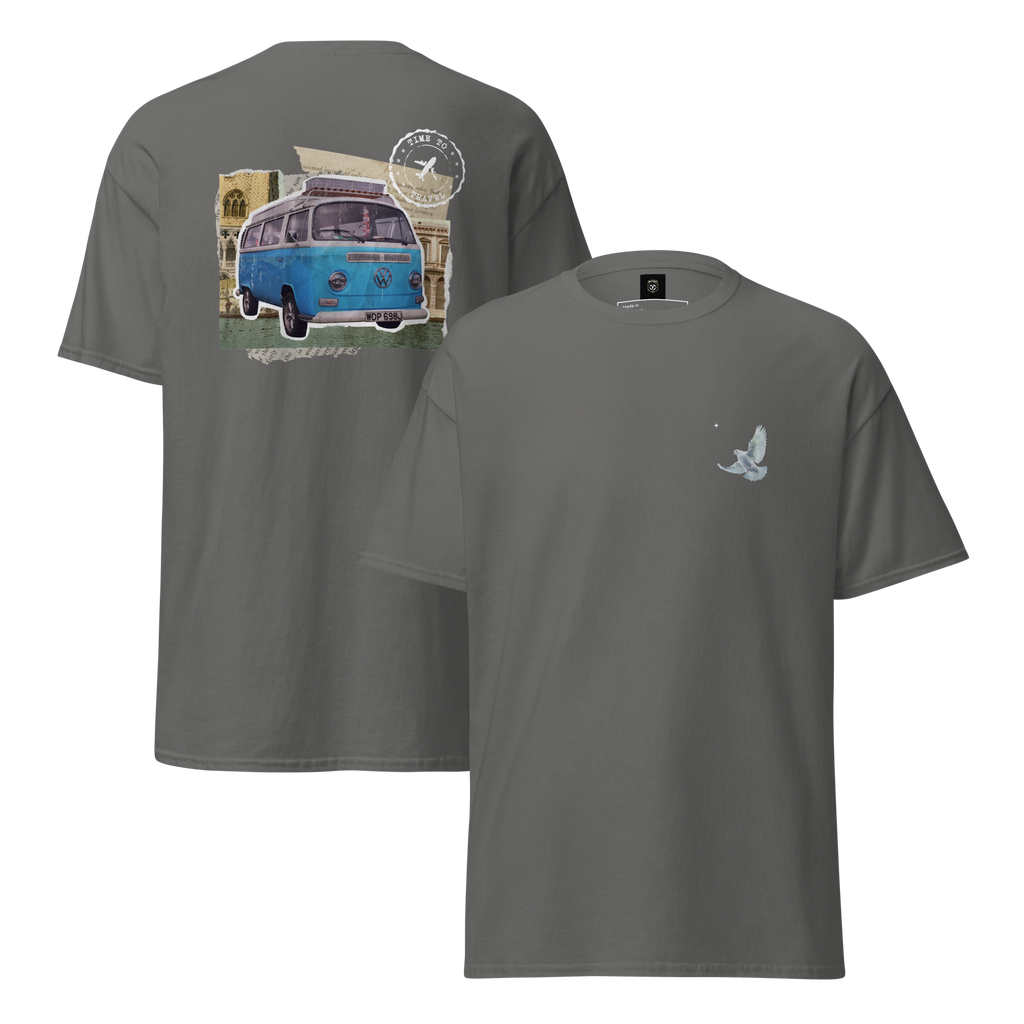 Wanderlust Graphic Tee for Adventure Seekers - Retro Van Design - OFFSIDE CLUB