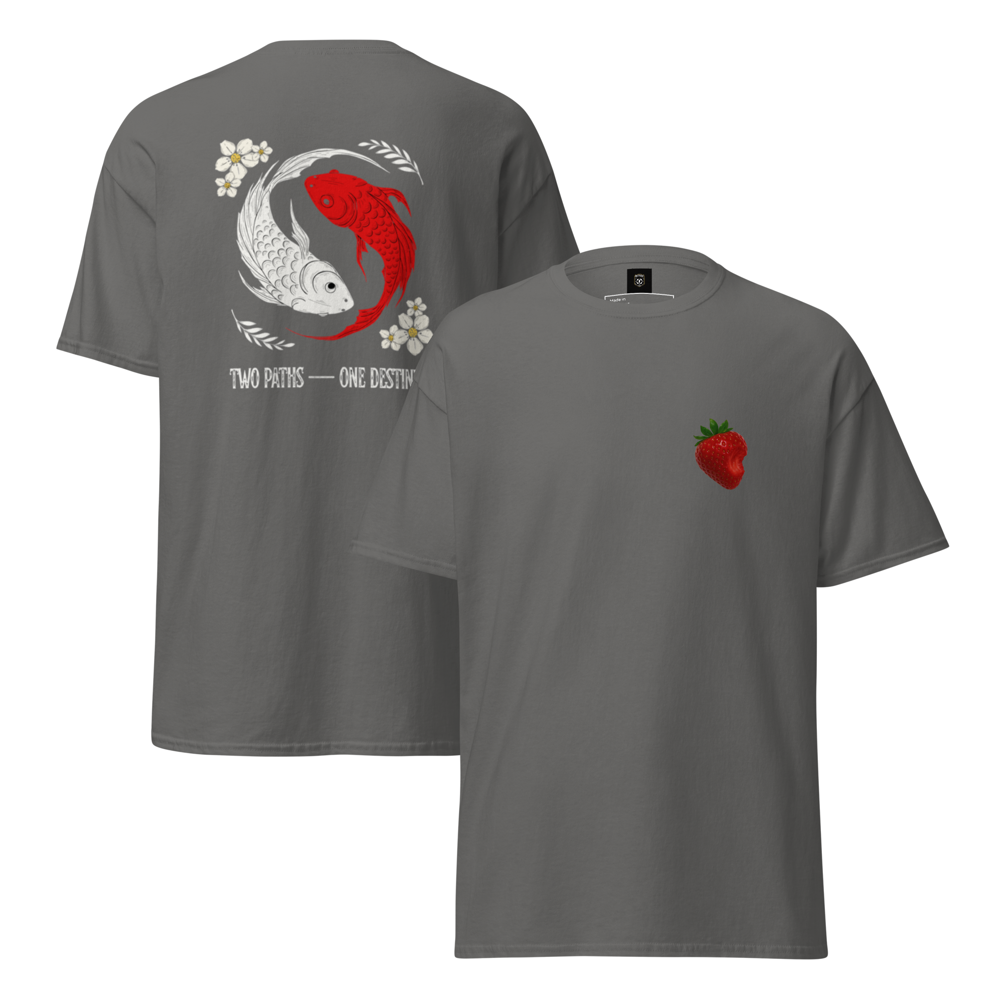 Two Paths Koi Graphic Tee - Stylish and Unique Koi Design T-Shirt - OFFSIDE CLUB
