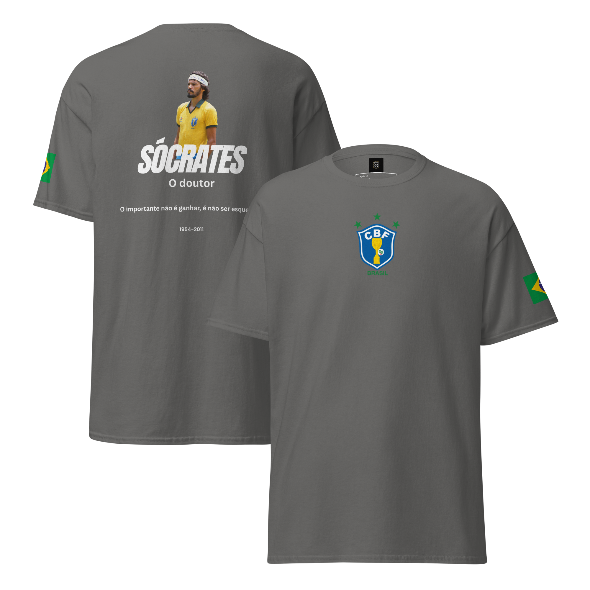 Sócrates Brazil Retro T-Shirt - 1982 Vintage Football Streetwear Tee - OFFSIDE CLUB