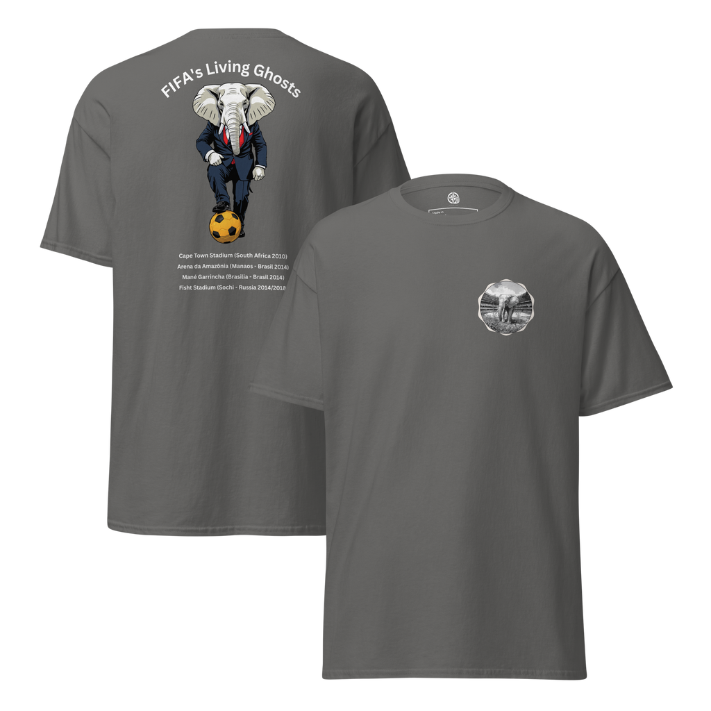 Living Ghosts Graphic Tee - Uncover the Hidden Costs of Major Football Tournaments