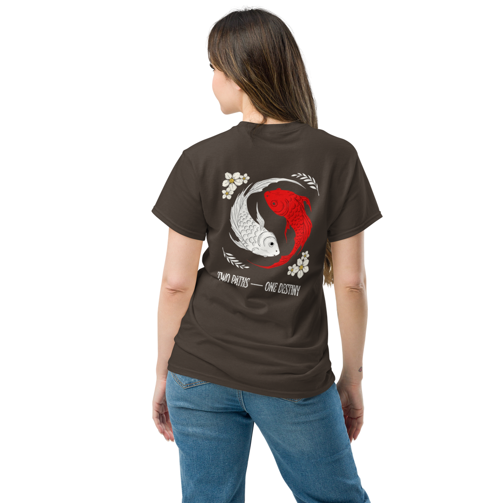 Two Paths Koi Graphic Tee - Stylish and Unique Koi Design T-Shirt - OFFSIDE CLUB