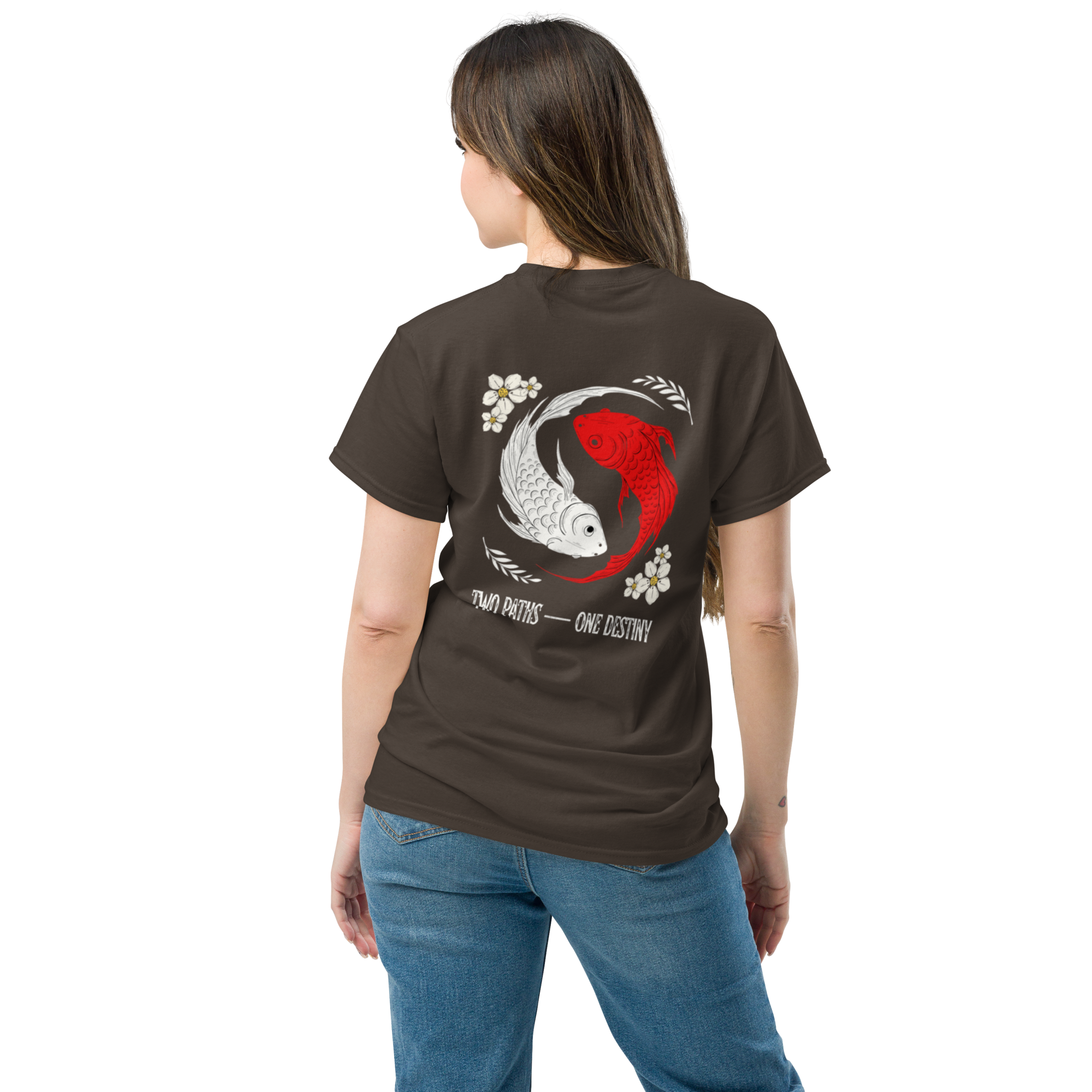 Two Paths Koi Graphic Tee - Stylish and Unique Koi Design T-Shirt - OFFSIDE CLUB