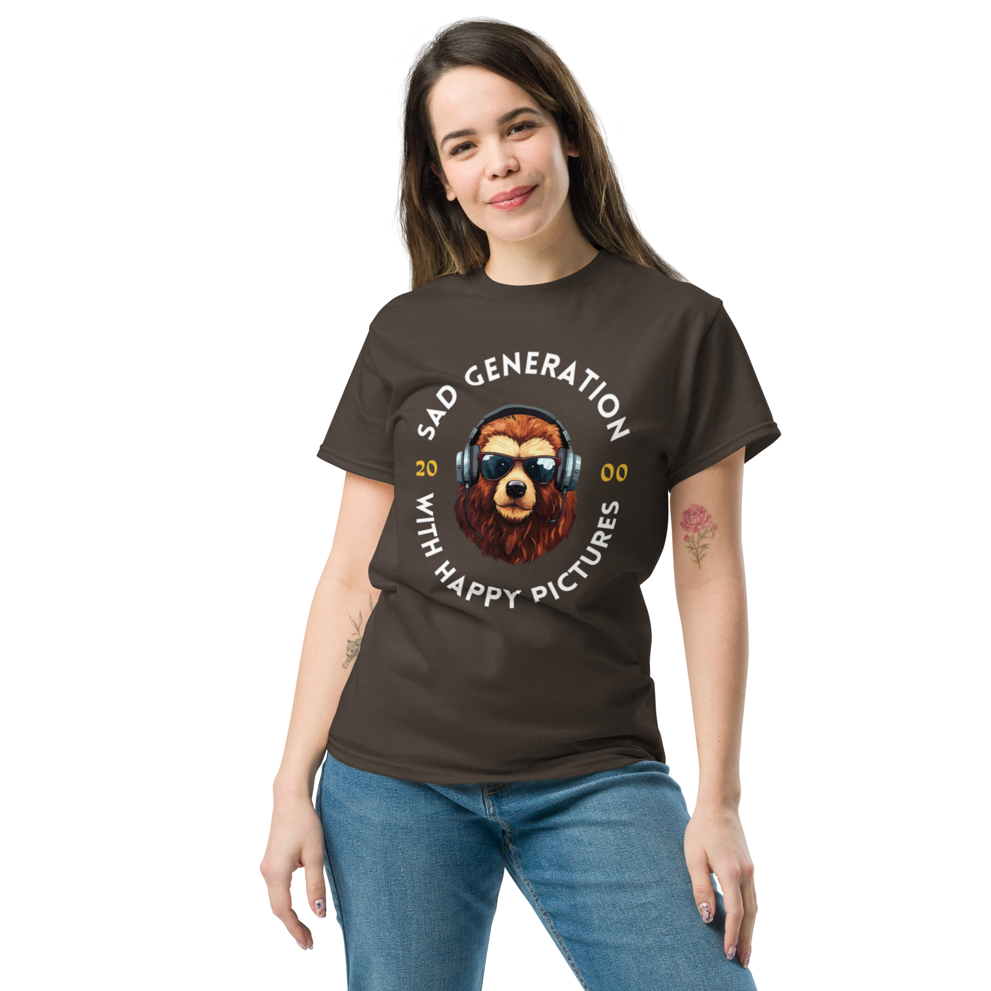Sad Generation Bear Tee - Trendy Graphic T-Shirt for Streetwear Lovers