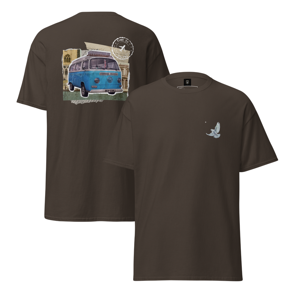 Wanderlust Graphic Tee for Adventure Seekers - Retro Van Design - OFFSIDE CLUB