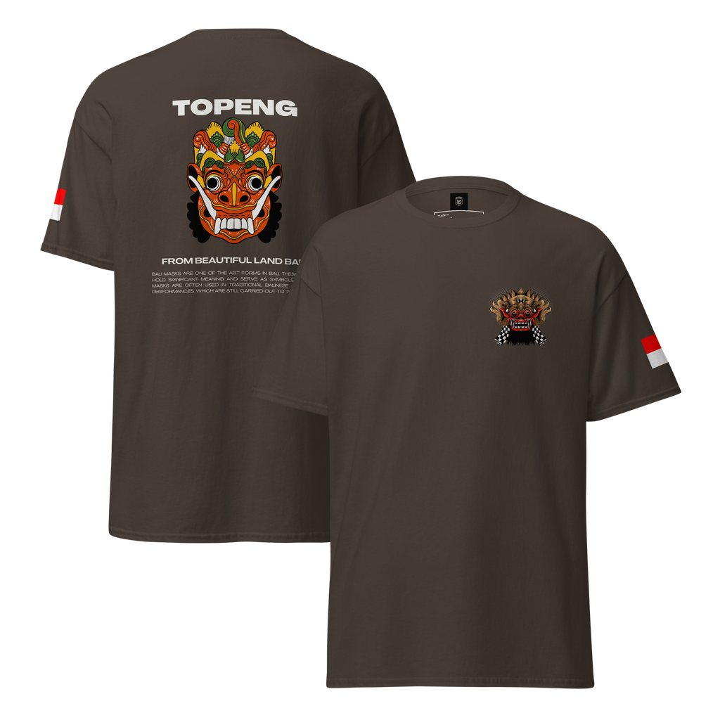 Balinese Topeng Art Tee - Premium Graphic Tee for Unique Style - OFFSIDE CLUB