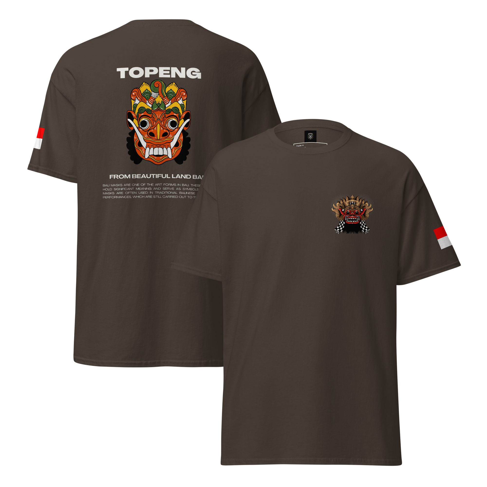 Balinese Topeng Art Tee - Premium Graphic Tee for Unique Style - OFFSIDE CLUB