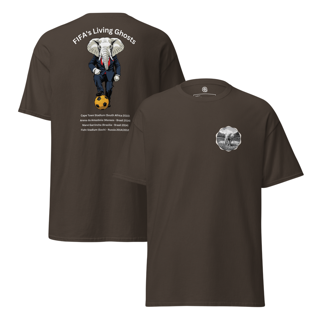 Living Ghosts Graphic Tee - Uncover the Hidden Costs of Major Football Tournaments