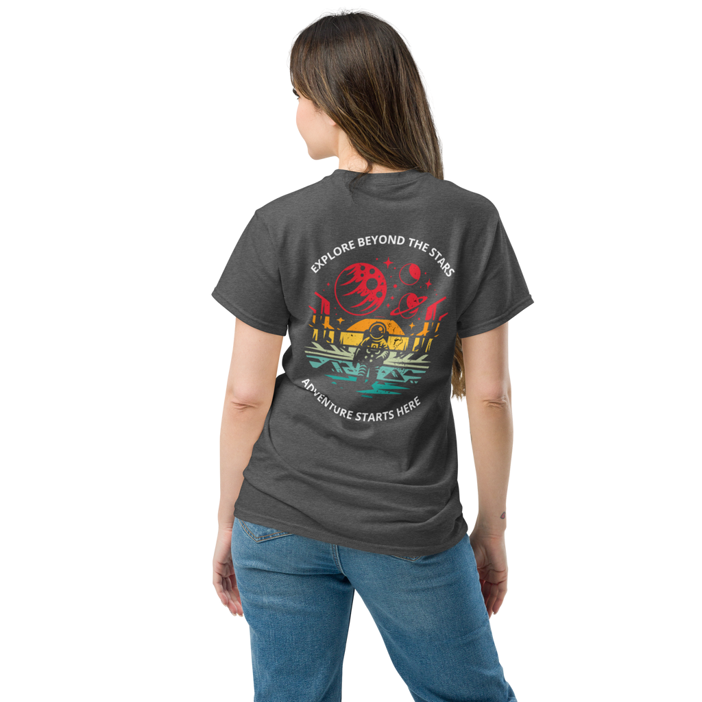 Explore Beyond the Stars Astronaut Graphic Tee for Space Lovers - OFFSIDE CLUB