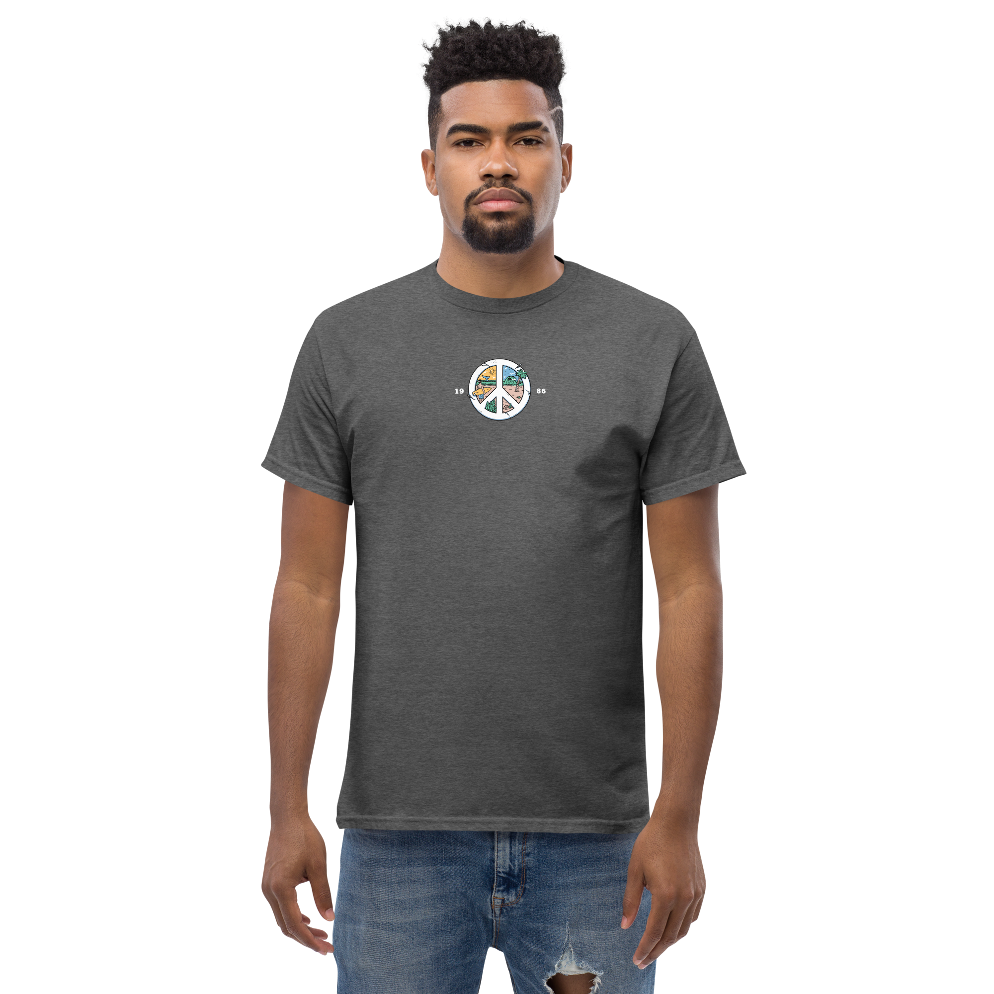 Beach in Peace Tee - Retro Graphic Comfort and Style - OFFSIDE CLUB