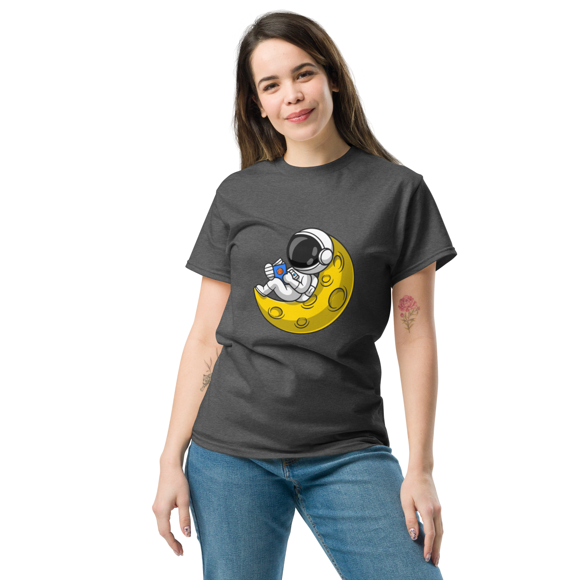 Lunar Reader Tee - Stylish Graphic Tee for Book Lovers - OFFSIDE CLUB
