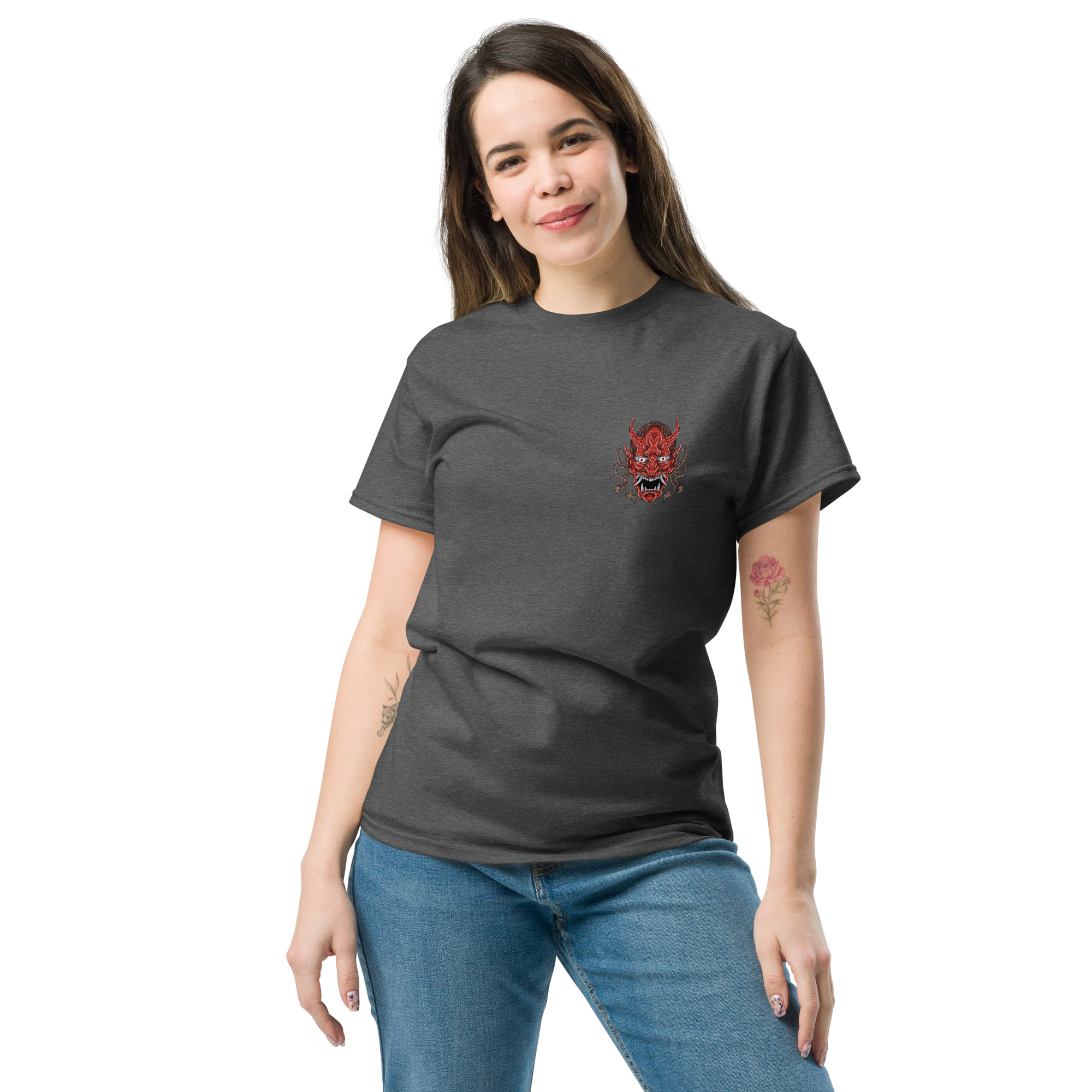 Oni Samurai Mask T-Shirt - Unique Graphic Tee for Bold Style - OFFSIDE CLUB