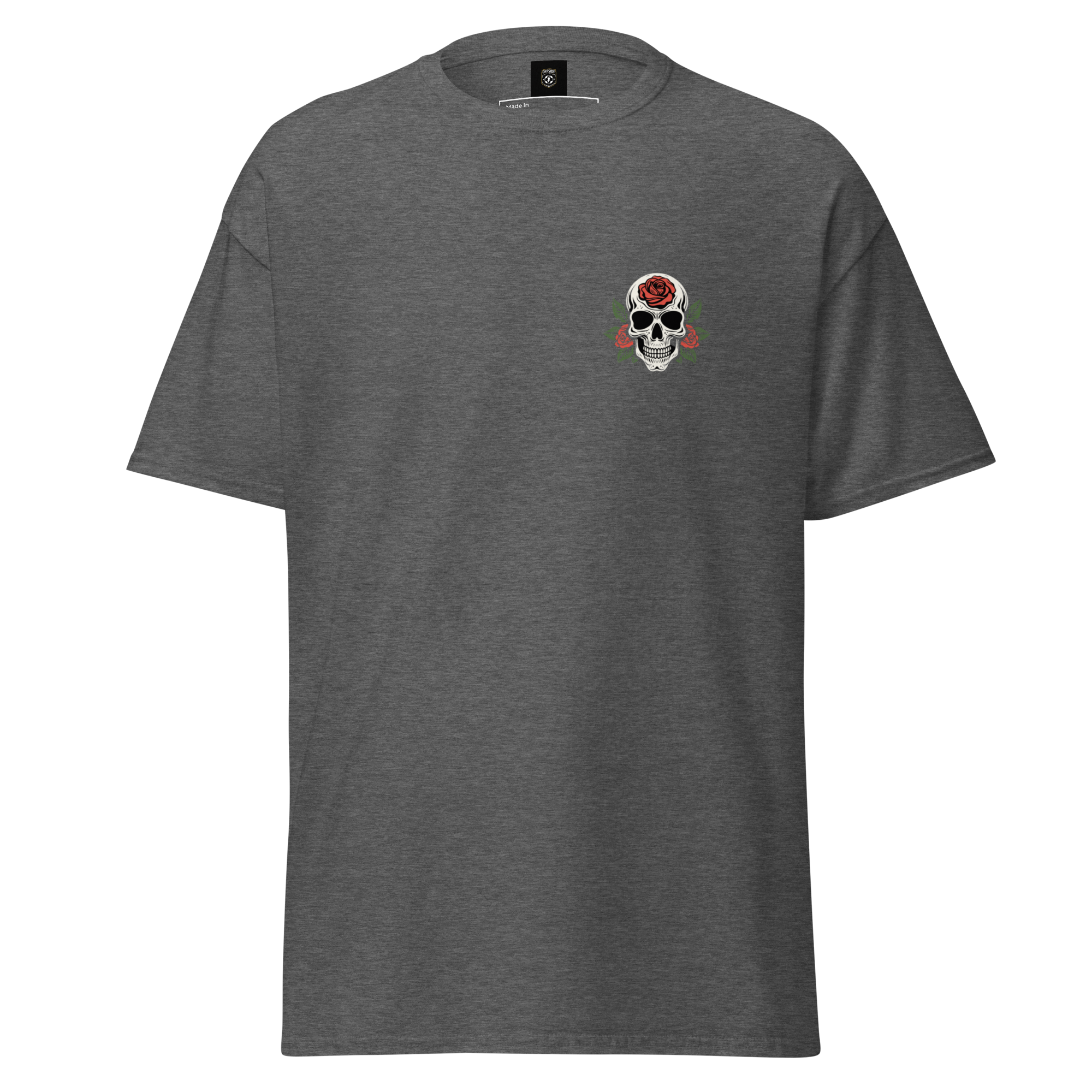 No Regrets Skull Rose Tee - Streetwear Graphic Tee for Bold Style - OFFSIDE CLUB