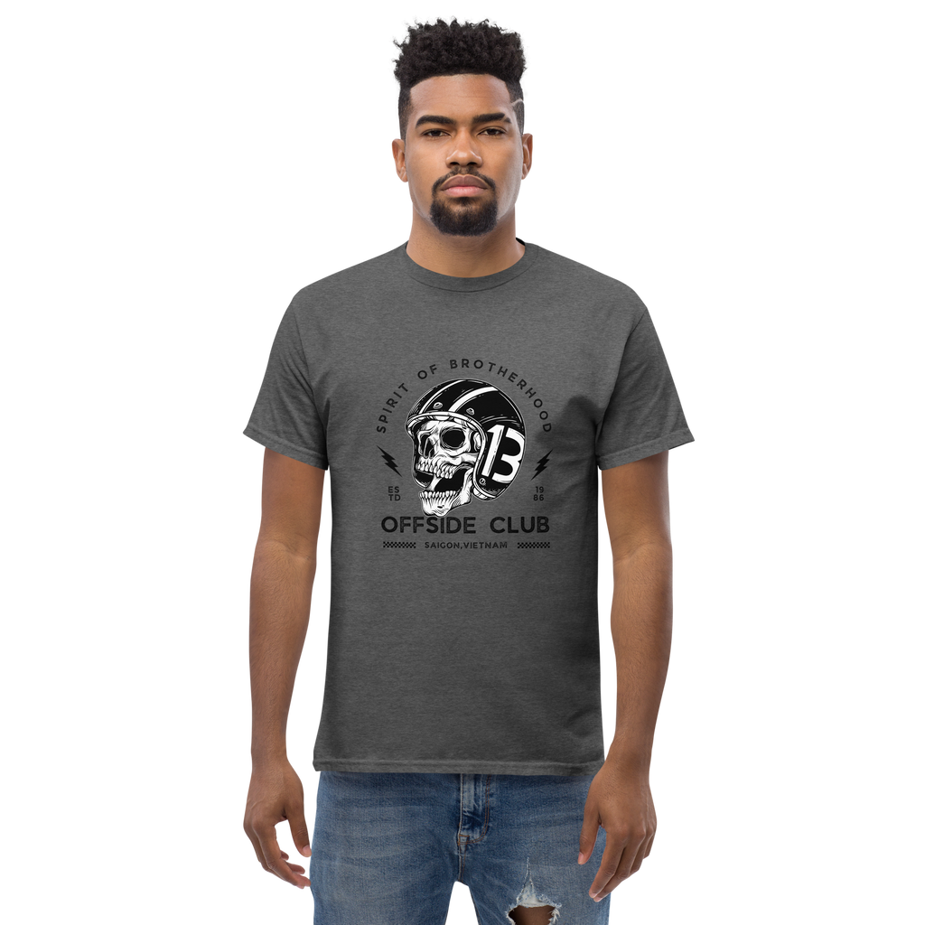 Biker Skull Graphic Tee Offside Club for Real Motorcycle Enthusiasts - OFFSIDE CLUB