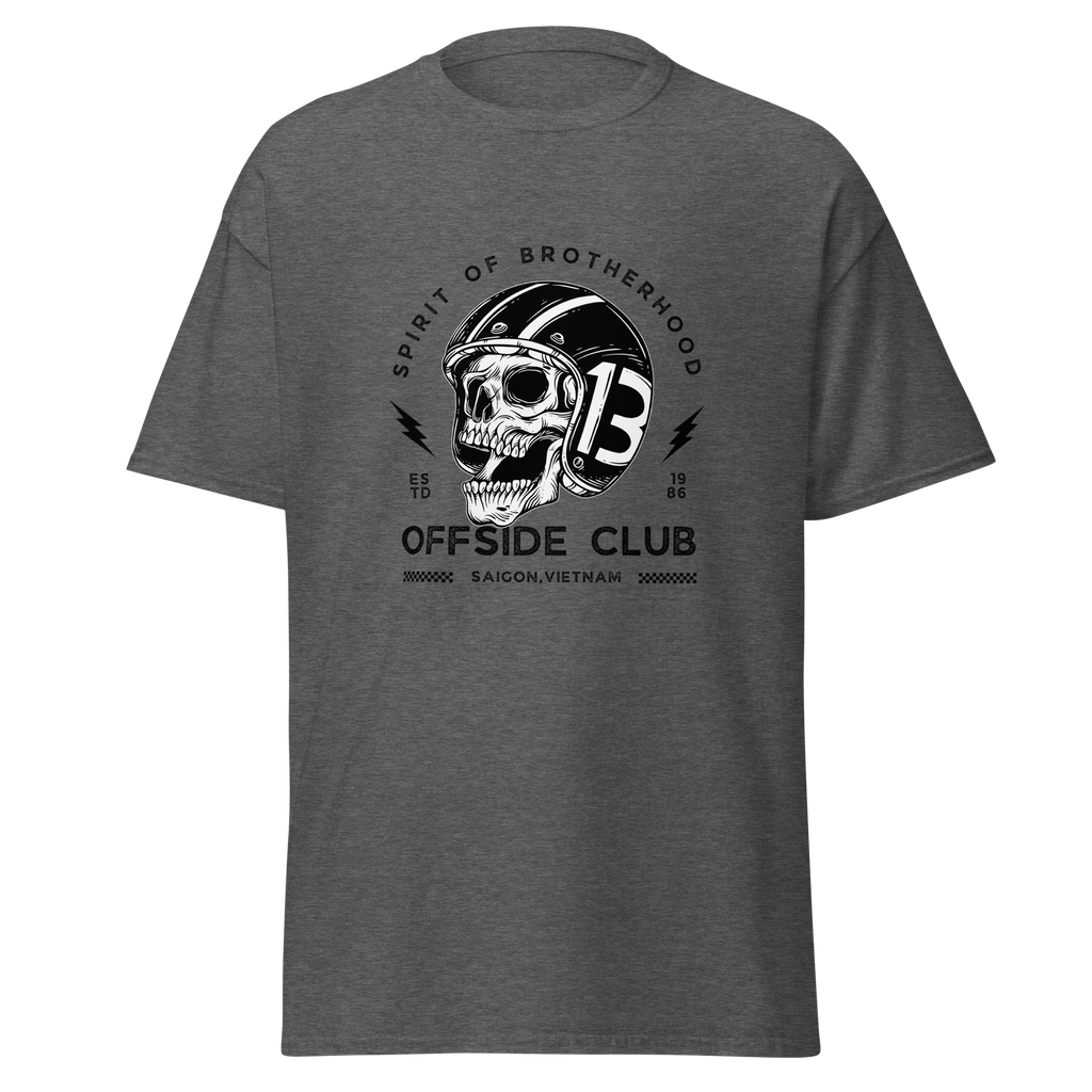 Biker Skull Graphic Tee Offside Club for Real Motorcycle Enthusiasts - OFFSIDE CLUB