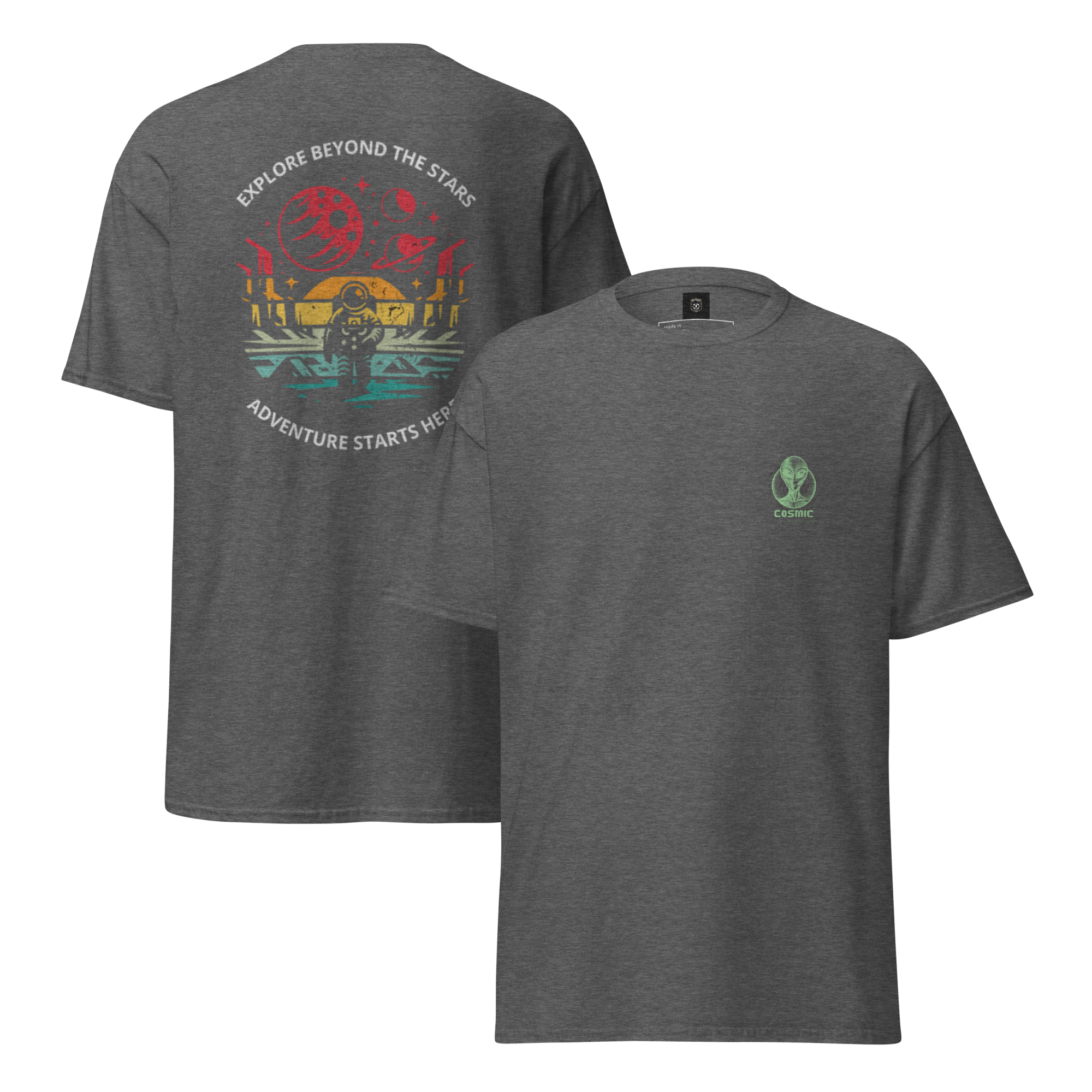 Explore Beyond the Stars Astronaut Graphic Tee for Space Lovers - OFFSIDE CLUB