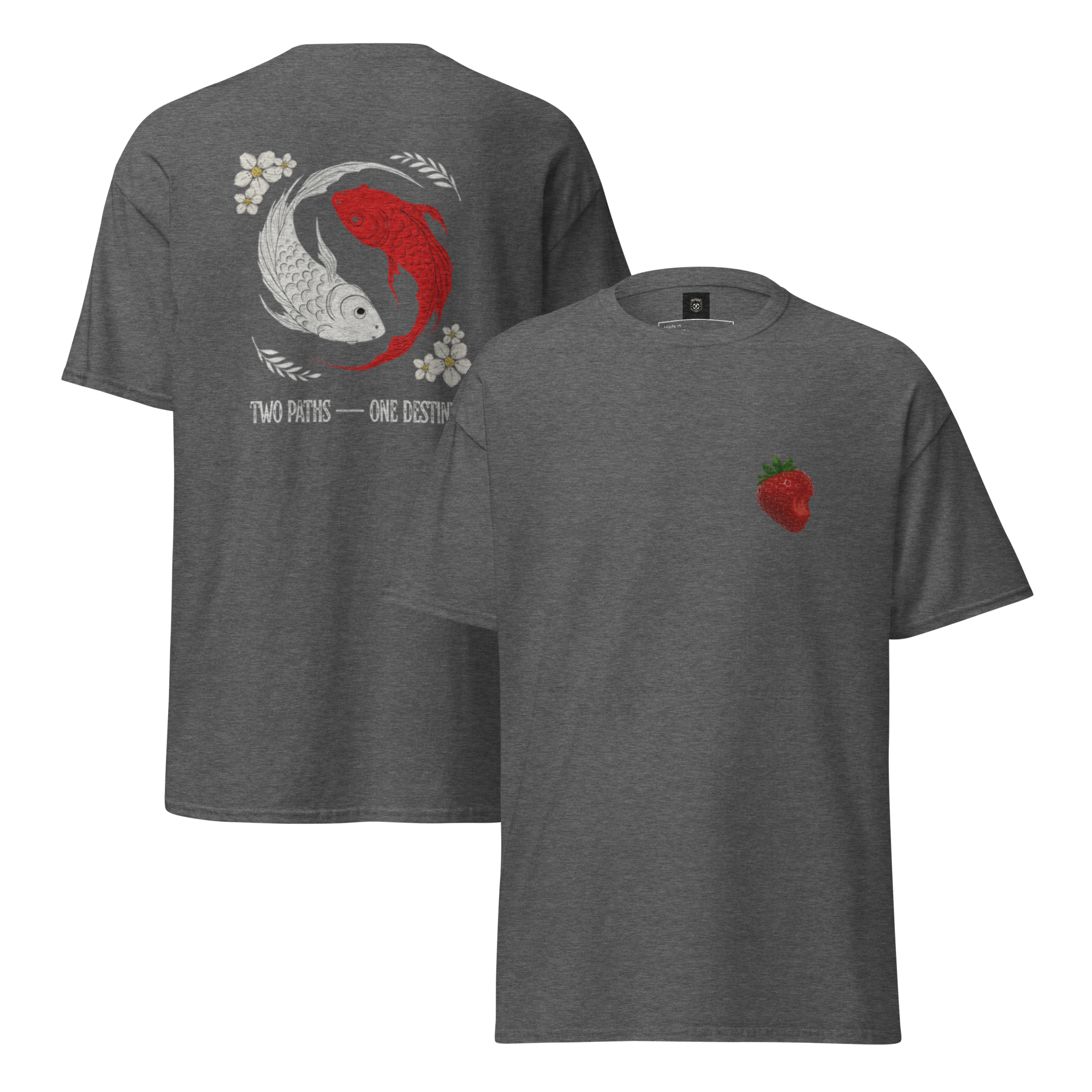 Two Paths Koi Graphic Tee - Stylish and Unique Koi Design T-Shirt - OFFSIDE CLUB