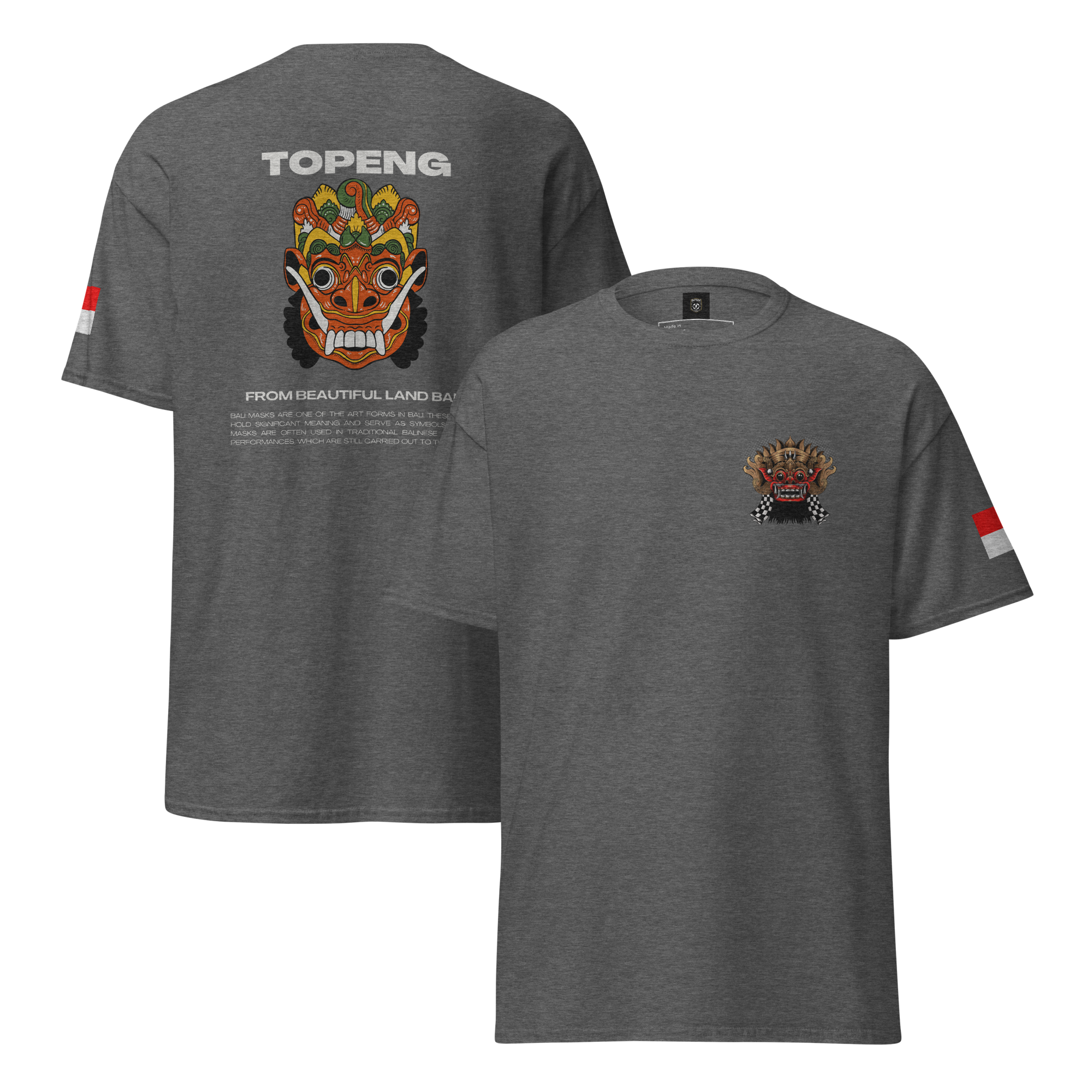 Balinese Topeng Art Tee - Premium Graphic Tee for Unique Style - OFFSIDE CLUB