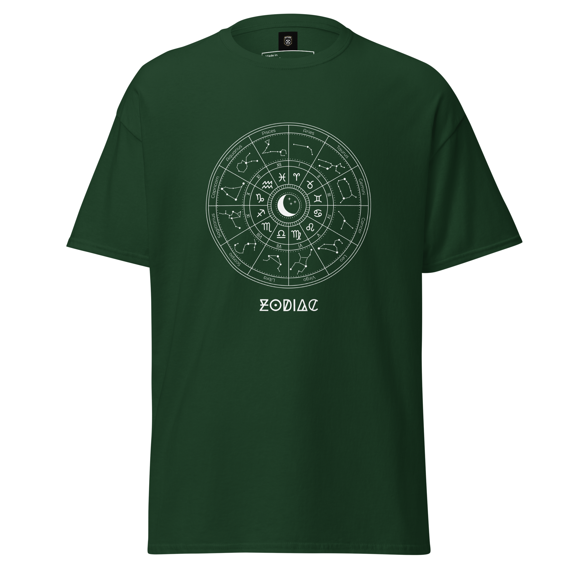Celestial Zodiac Wheel Graphic Tee