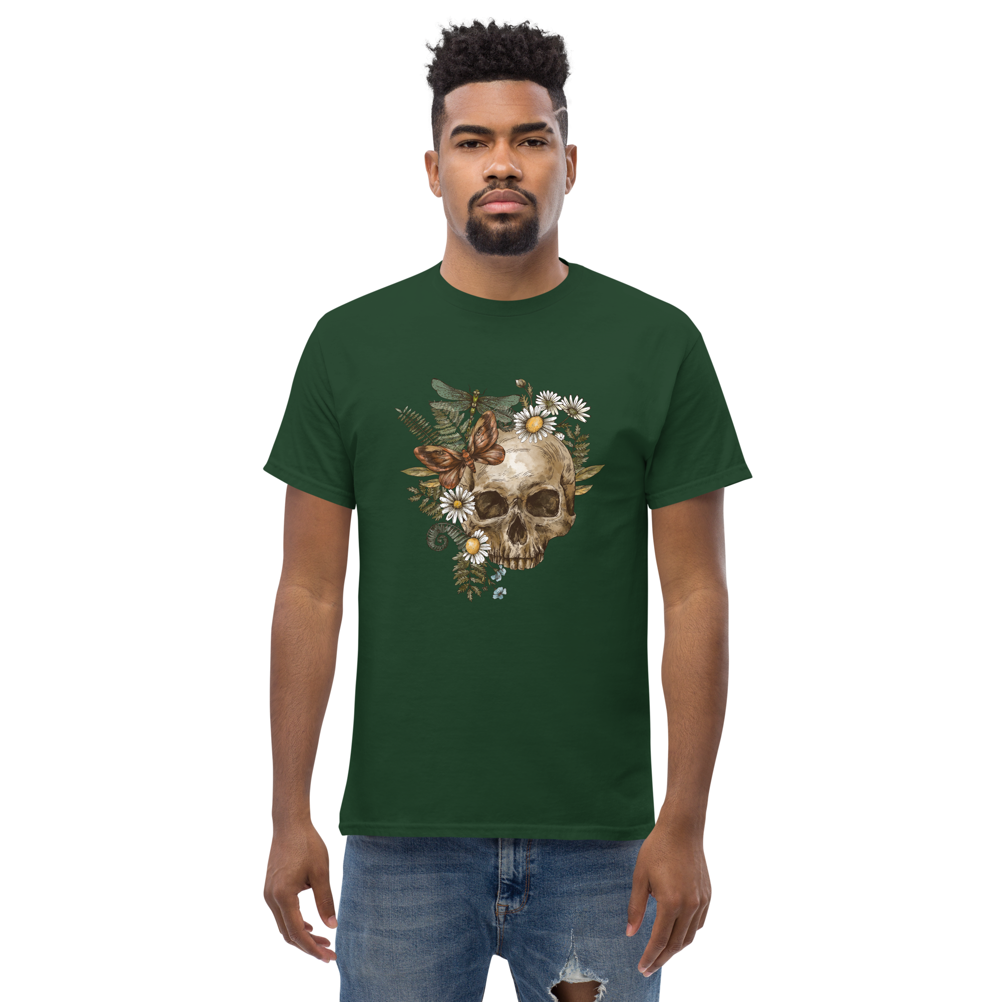 Botanical Skull T-Shirt - Heavyweight Style and Comfort for Trendsetters - OFFSIDE CLUB