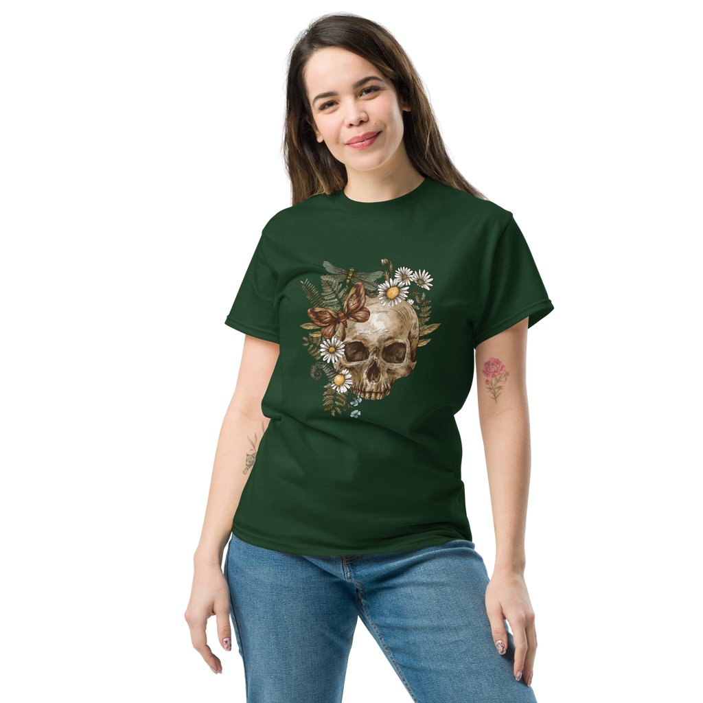 Botanical Skull T-Shirt - Heavyweight Style and Comfort for Trendsetters - OFFSIDE CLUB