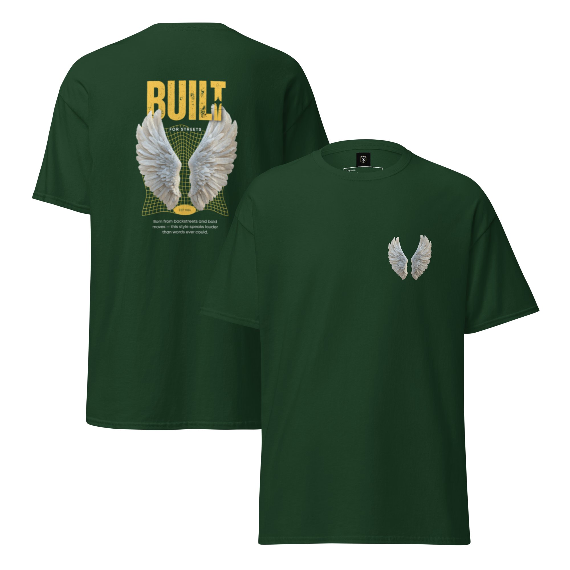 "BUILT For Streets" Angel Wings Graphic Tee