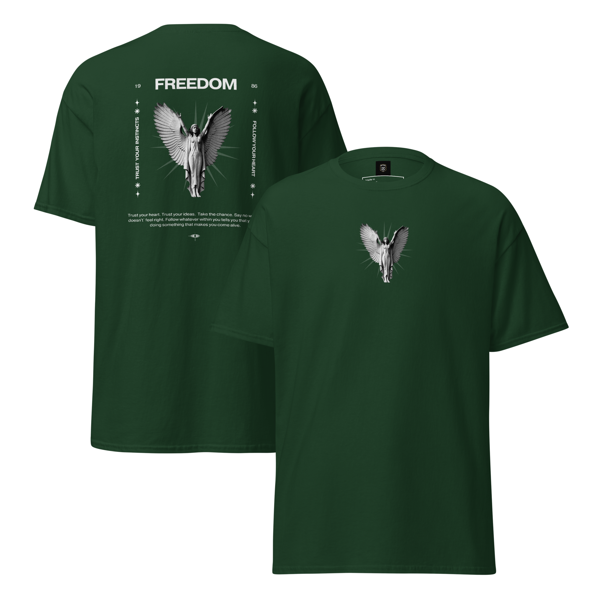 Freedom Angel Graphic Tee - Embrace Your Spirit Unisex Design - OFFSIDE CLUB