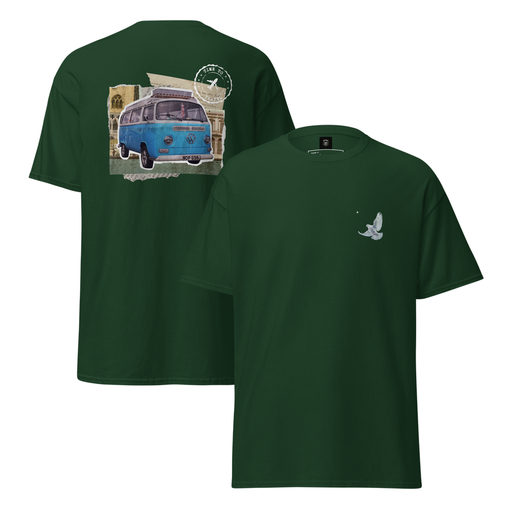 Wanderlust Graphic Tee for Adventure Seekers - Retro Van Design - OFFSIDE CLUB